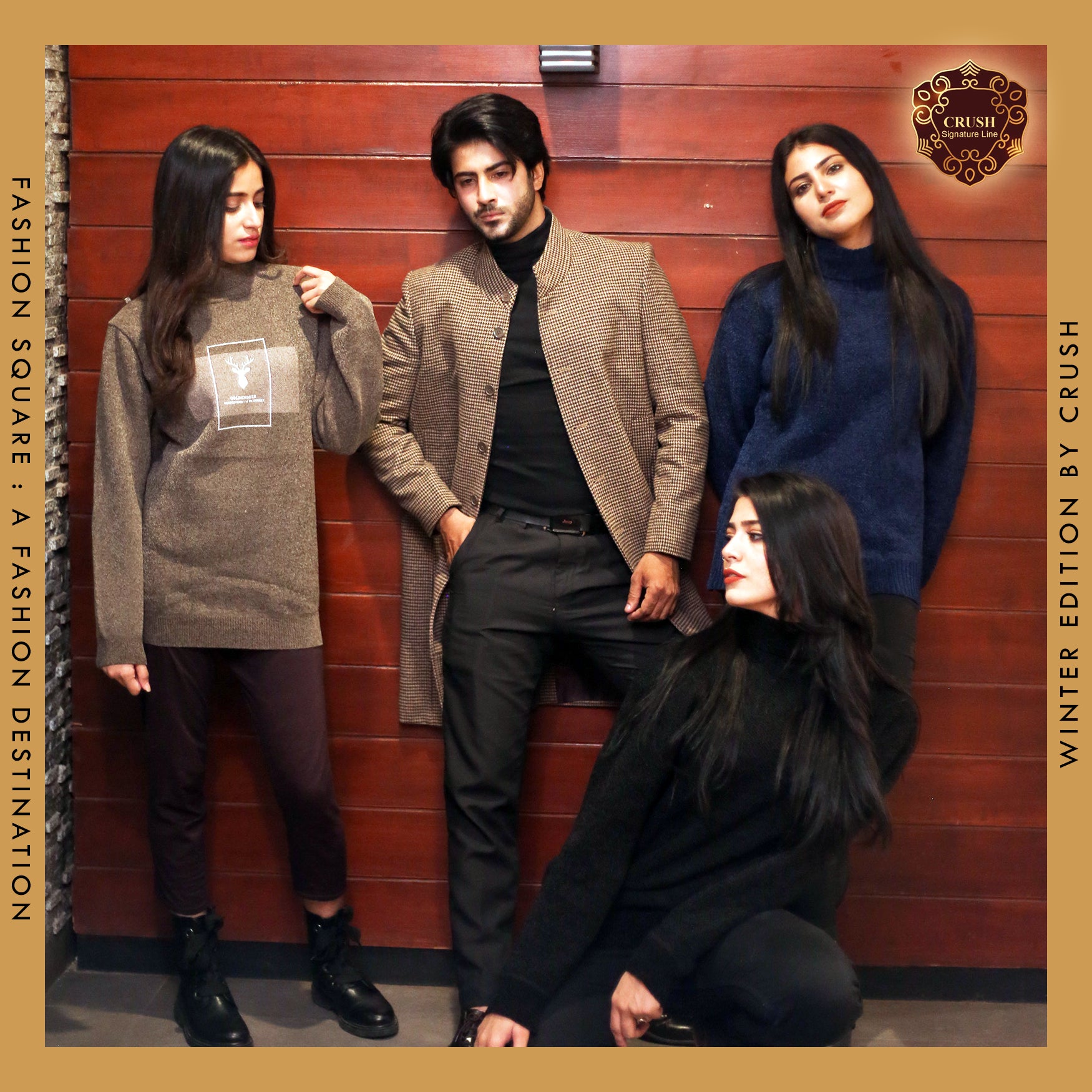 Fashion Square Woolen Coat