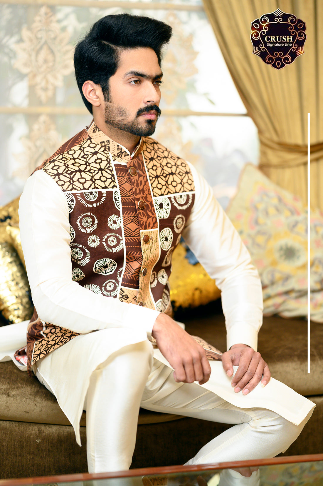 Designer Printed Waistcoat For Men - Signature Line