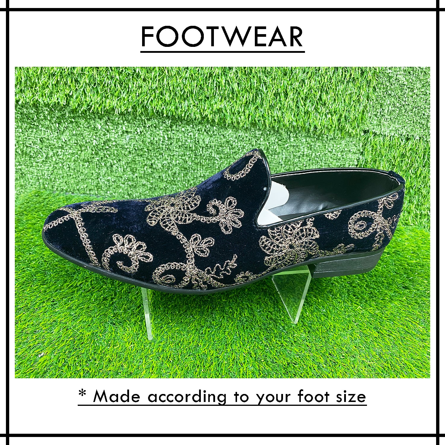 Fabric Embellished Shoes | Black