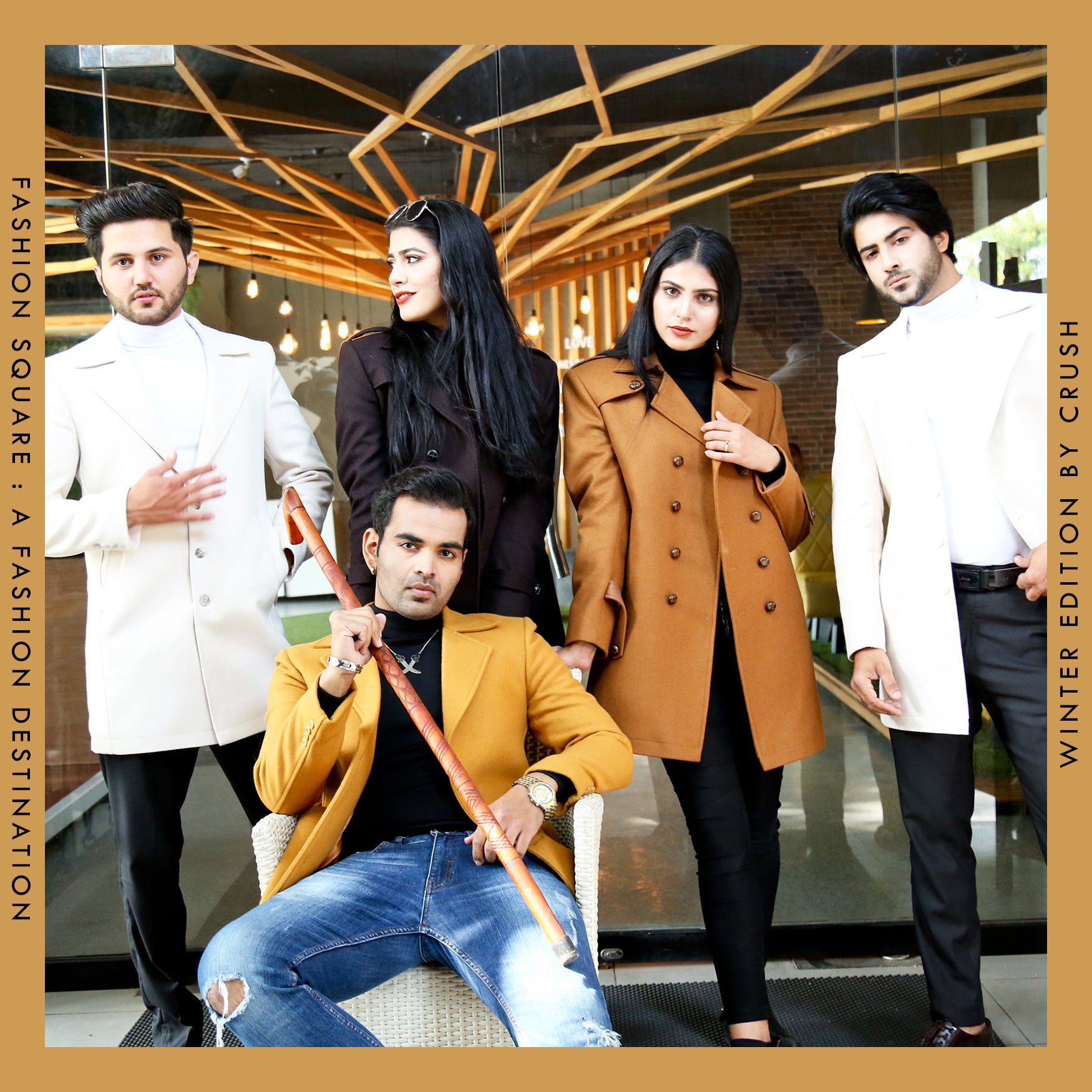 Fashion Square Woolen Coat