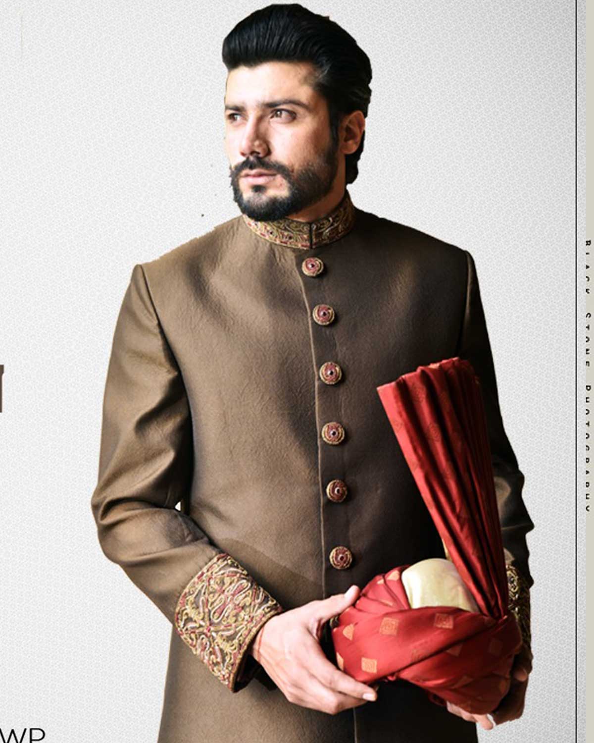 Self Jamawar Sherwani