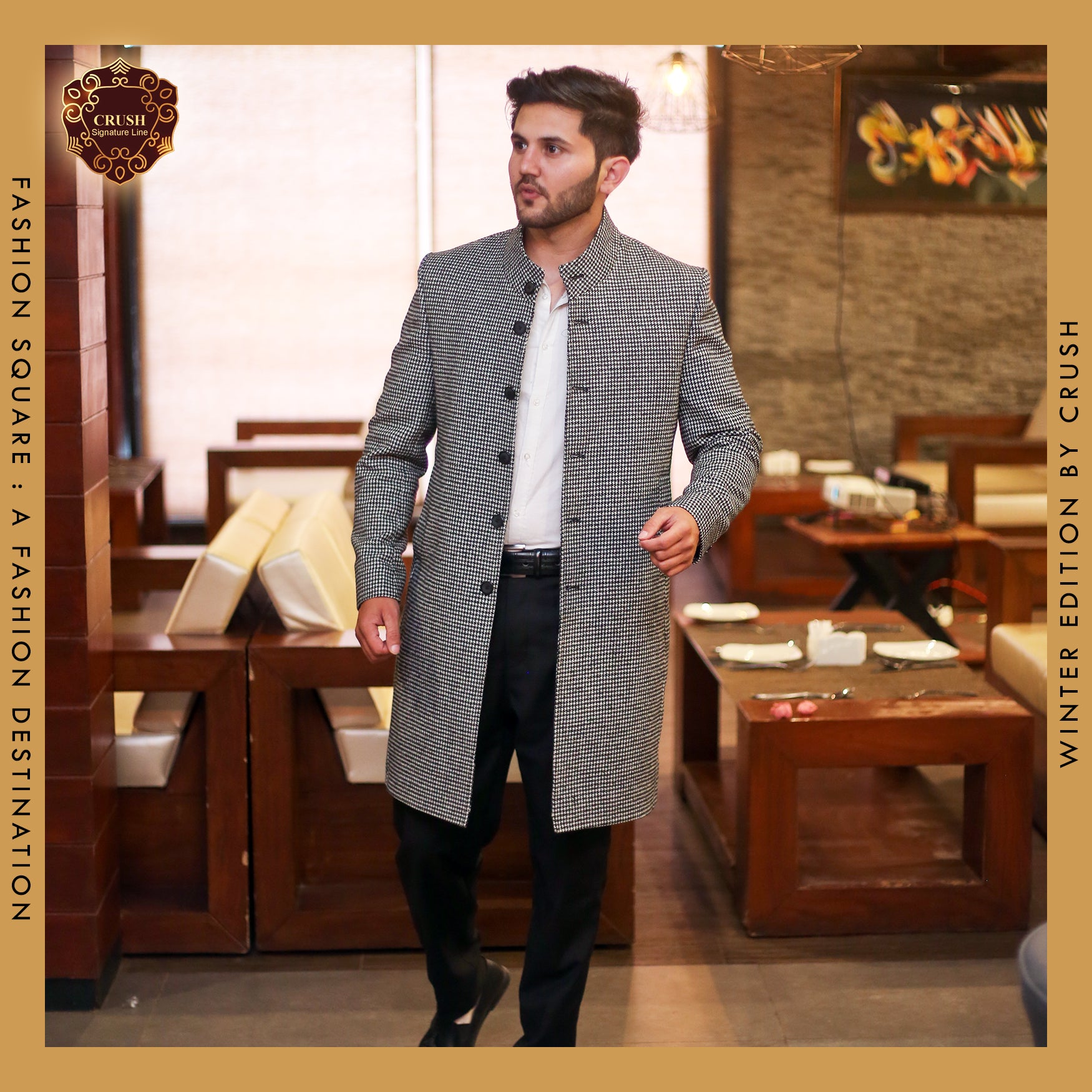 Fashion Square Woolen Coat