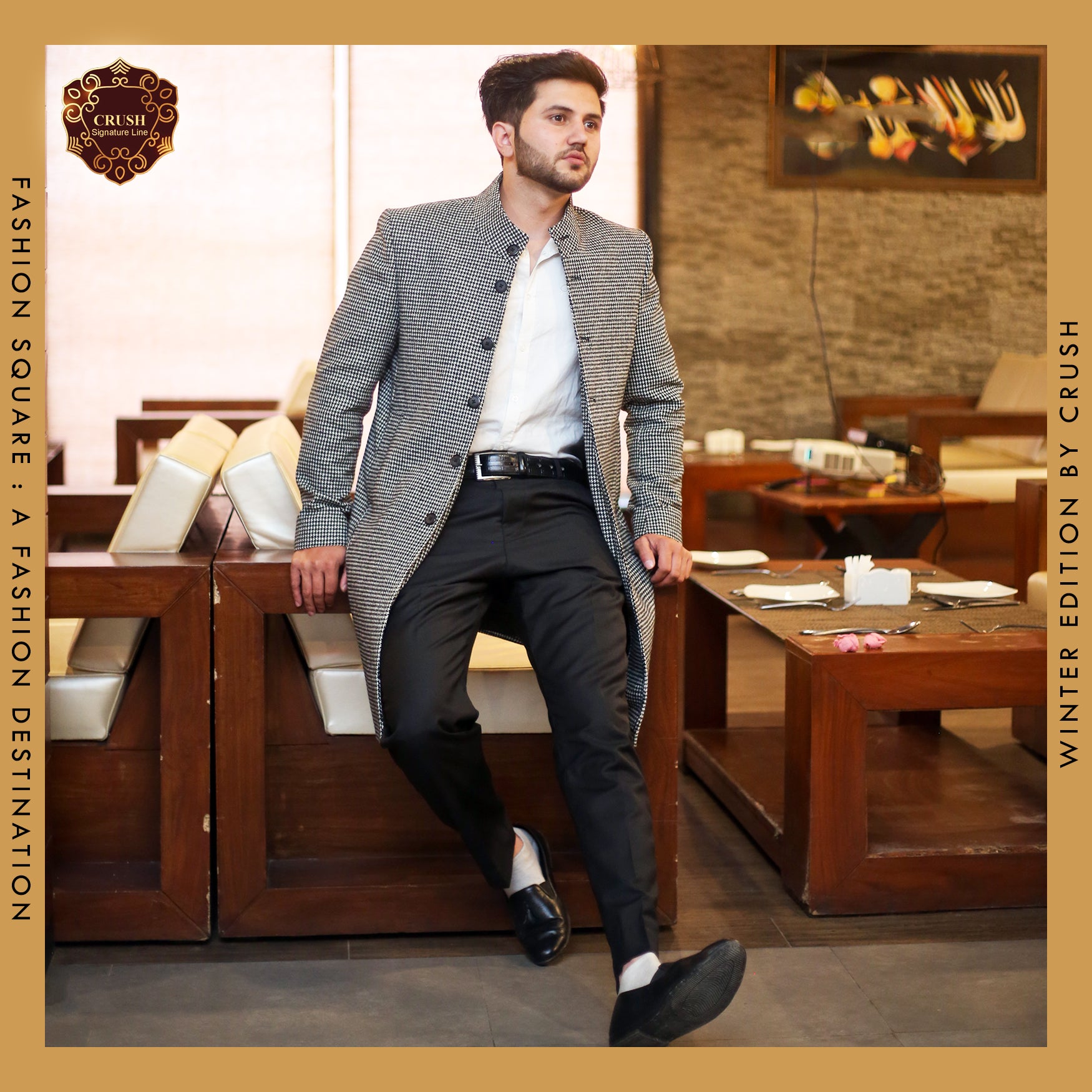 Fashion Square Woolen Coat