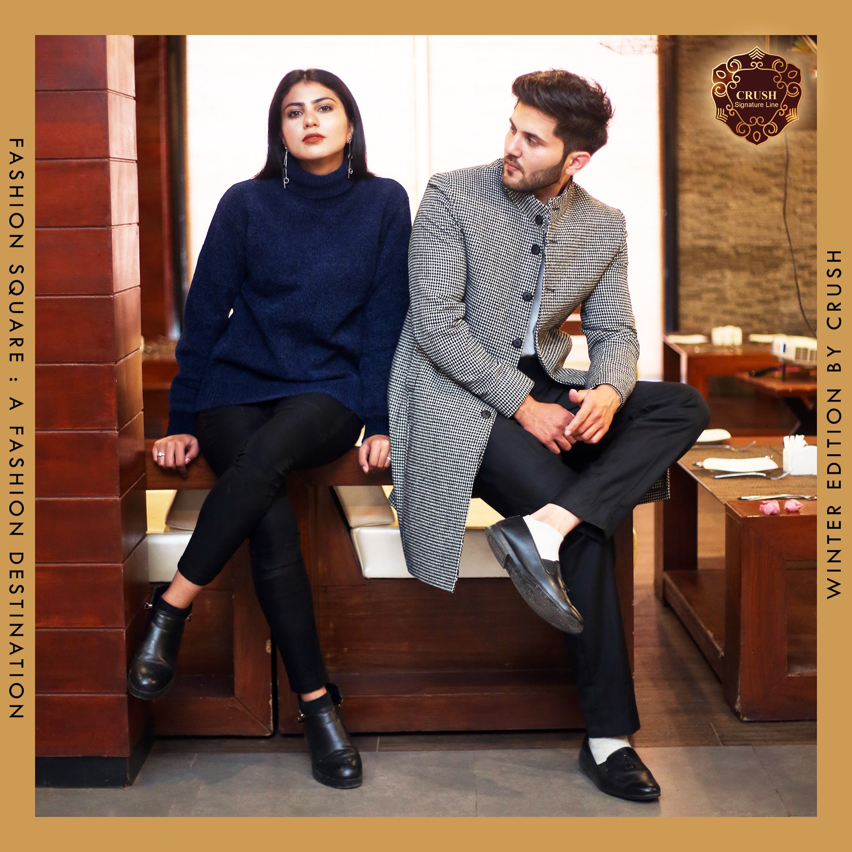 Fashion Square Woolen Coat