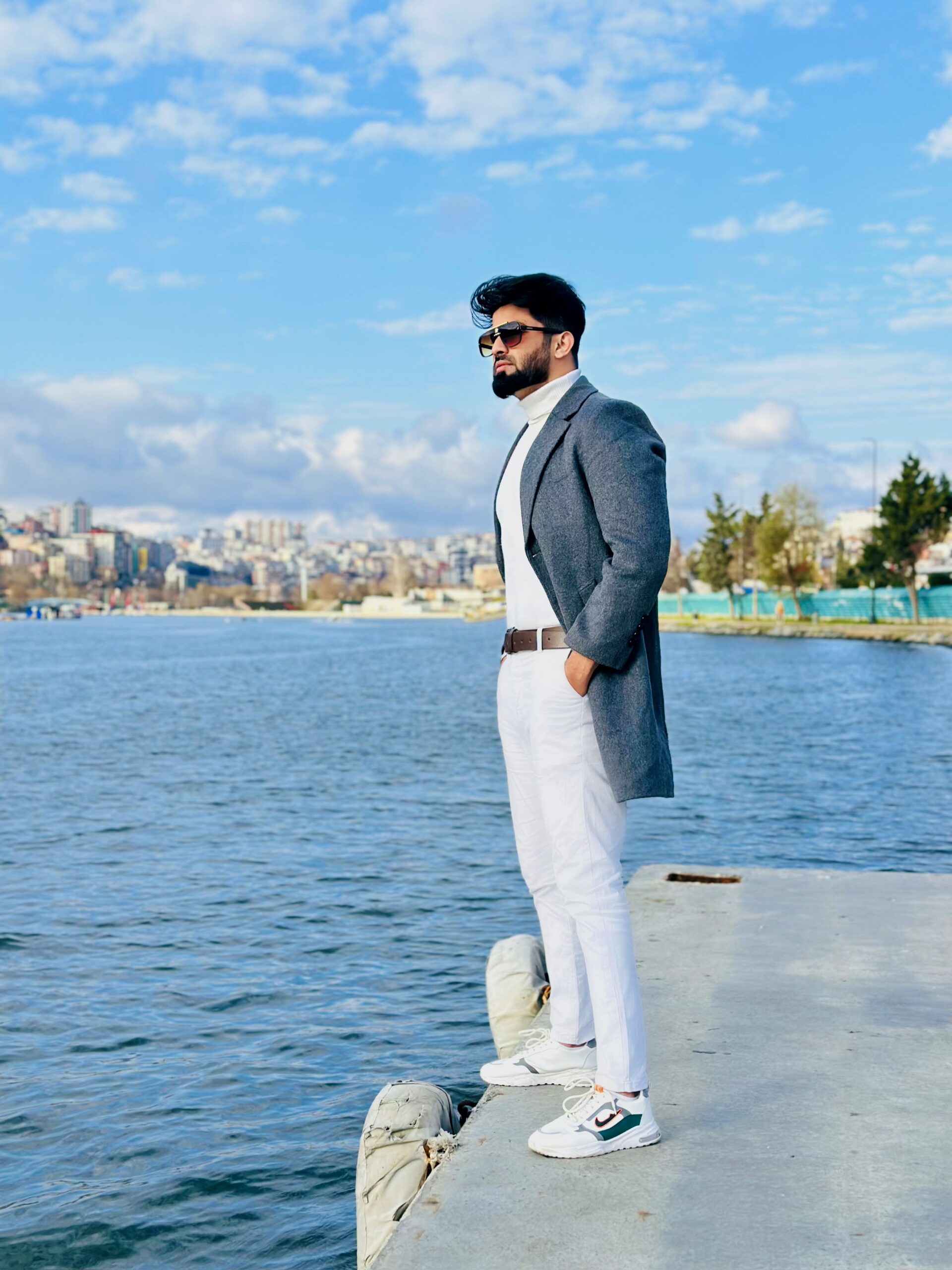 Fashion Square Long Woolen Coat