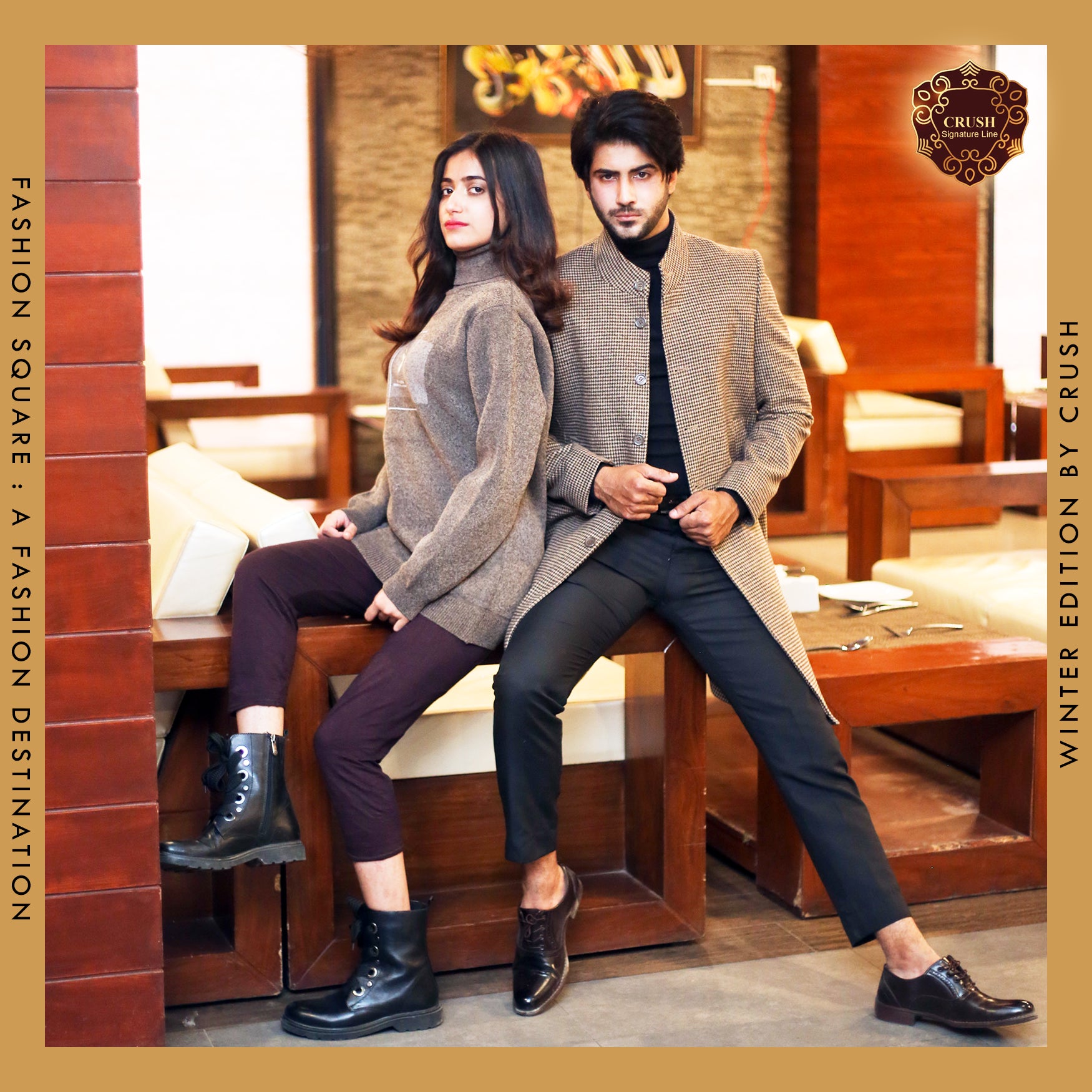 Fashion Square Woolen Coat