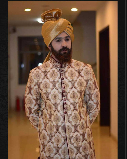 Masuri Sherwani with Complete Embroidery