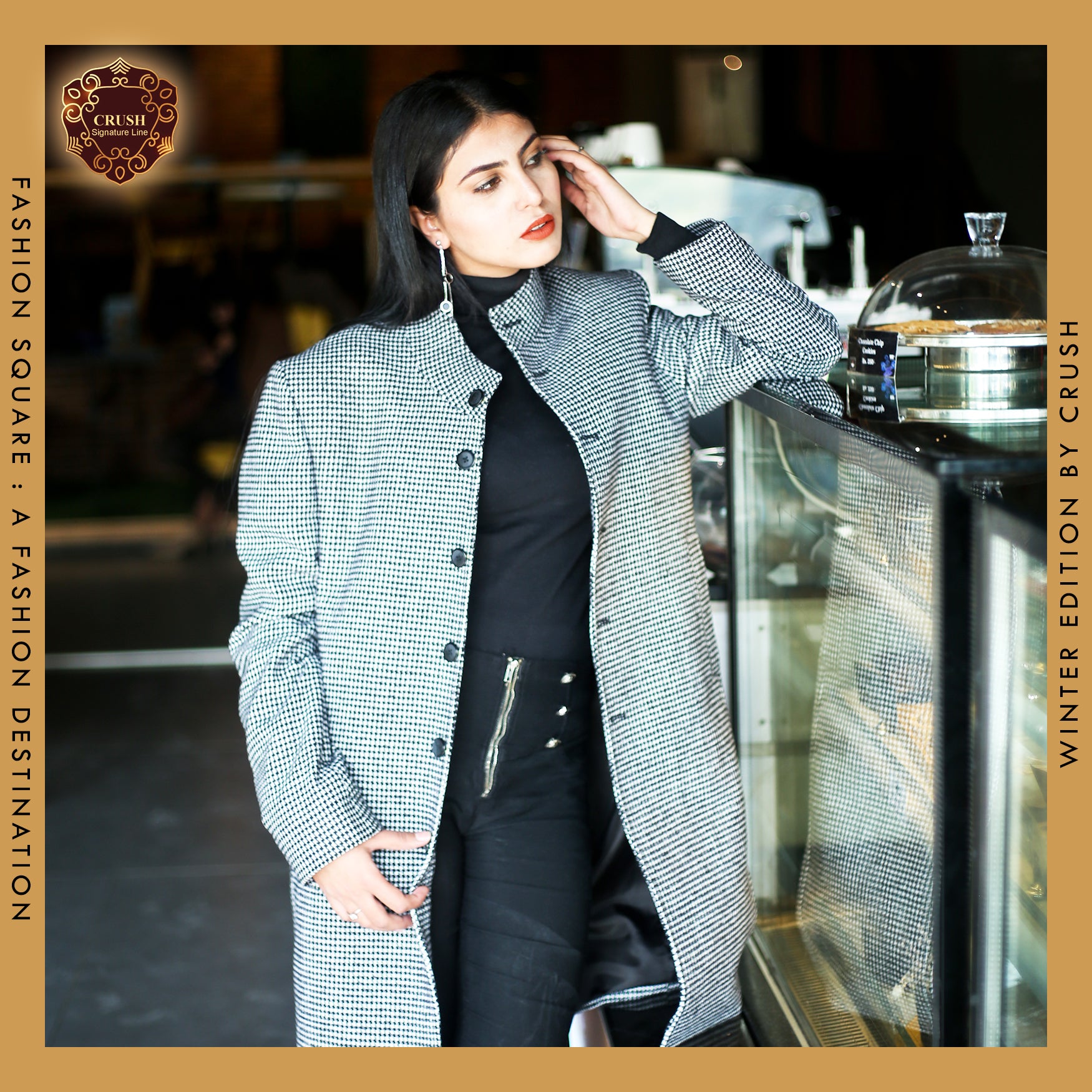 Fashion Square Woolen Coat