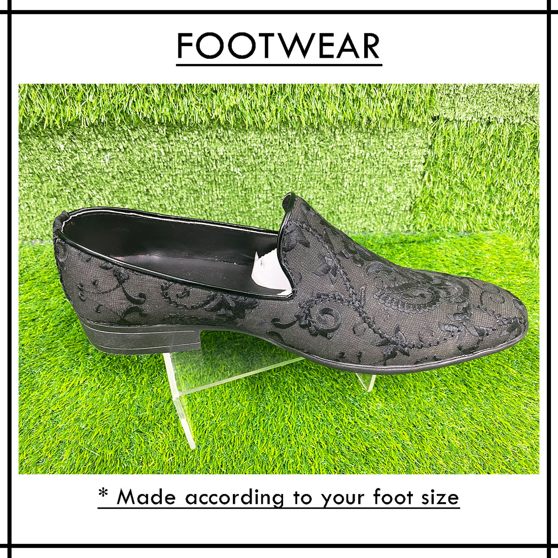 Self Fabric Embellished Shoes | Black