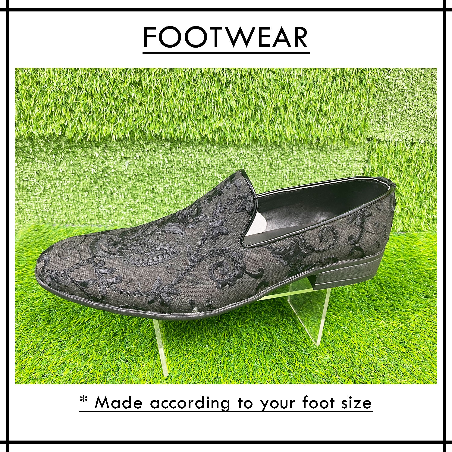 Self Fabric Embellished Shoes | Black