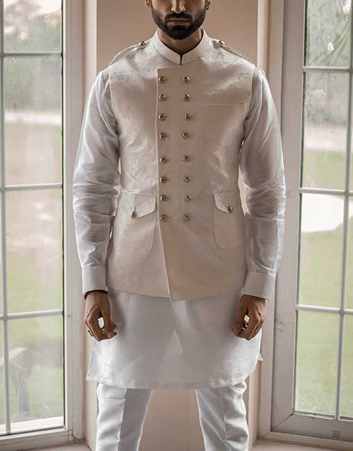 Double Button Millitary theme Waistcoat with Flap Pockets