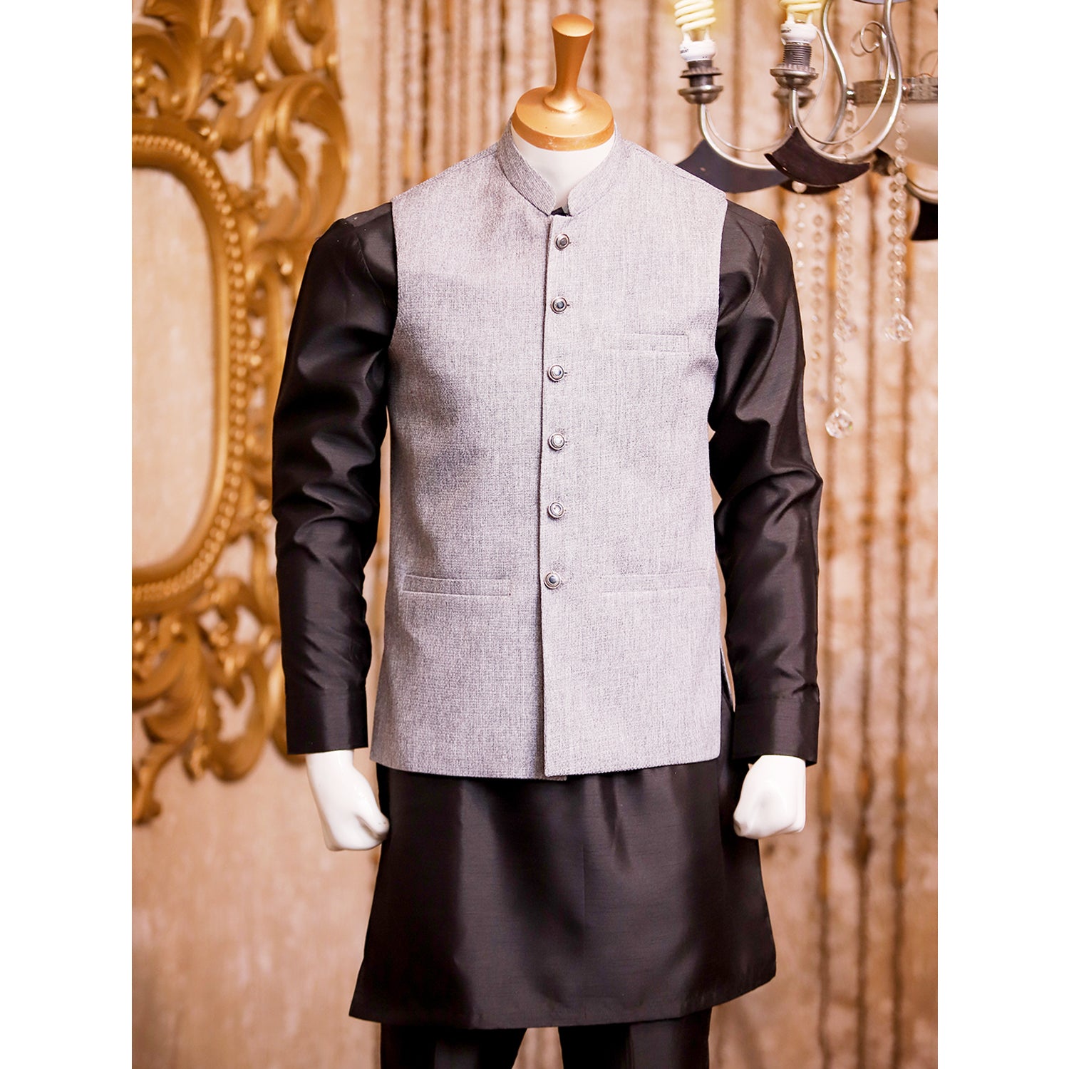 Party-wear Jute Waistcoat for Men