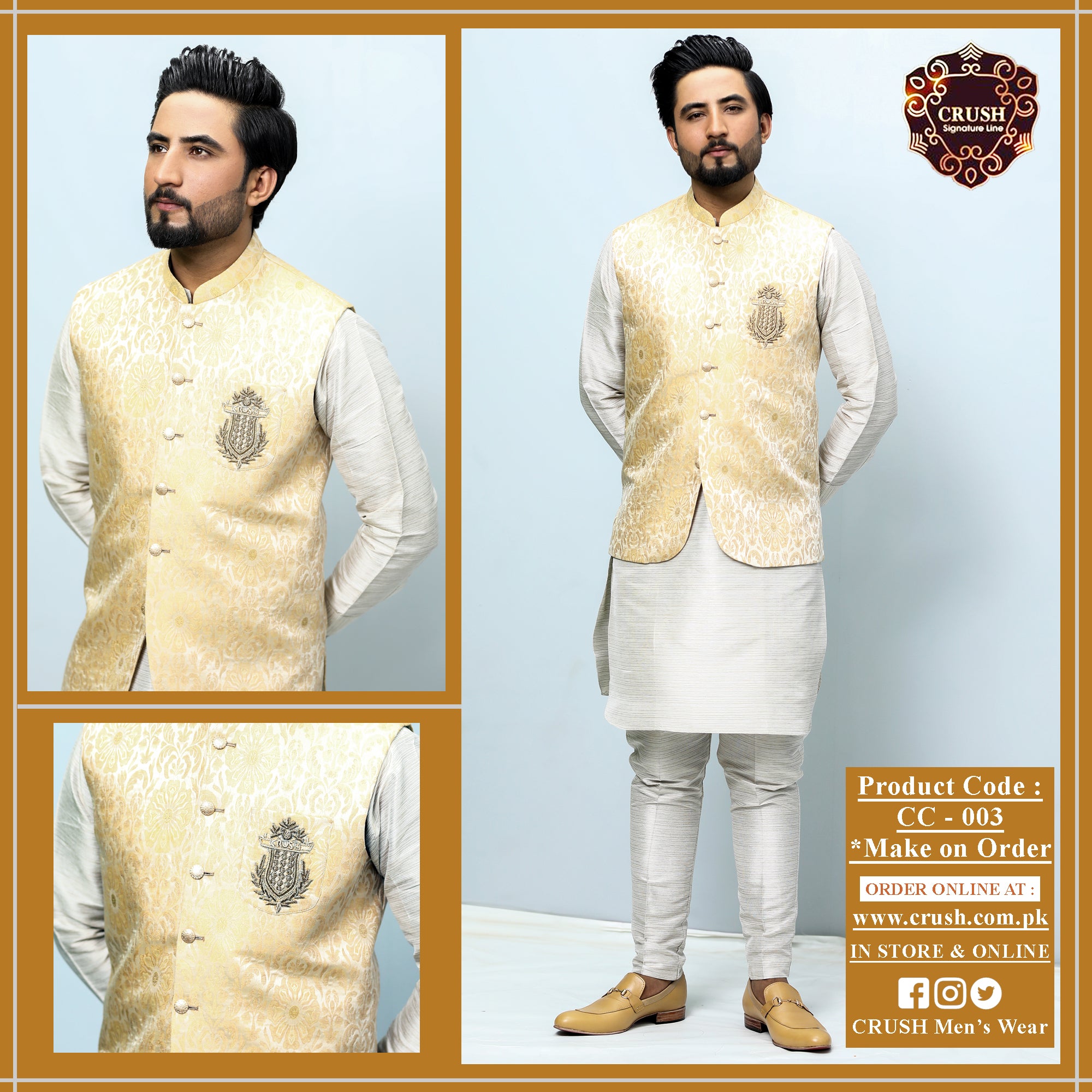 Self Jamawar Waistcoat