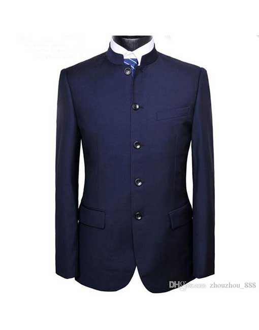 Plain Blue Prince Coat with Same Pant