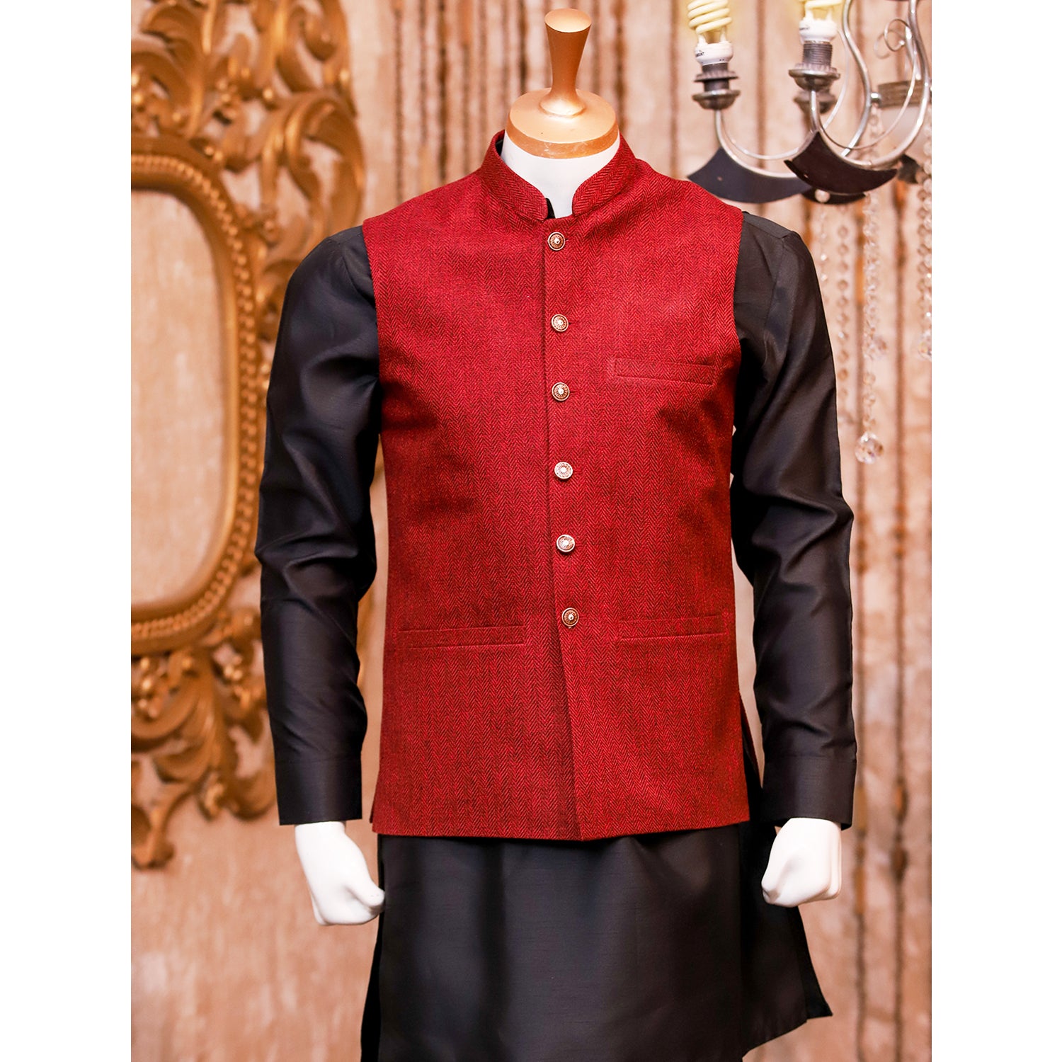 Party-wear Jute Waistcoat for Men