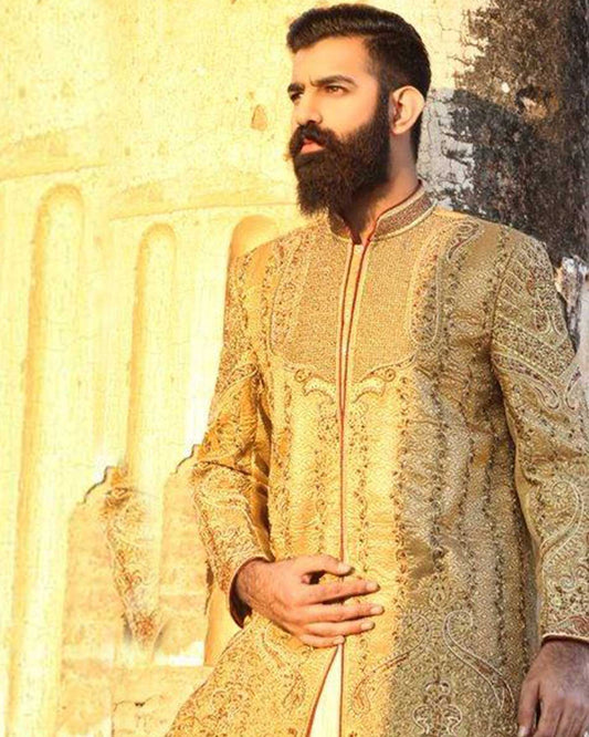 Jamawar Full Embroided Sherwani