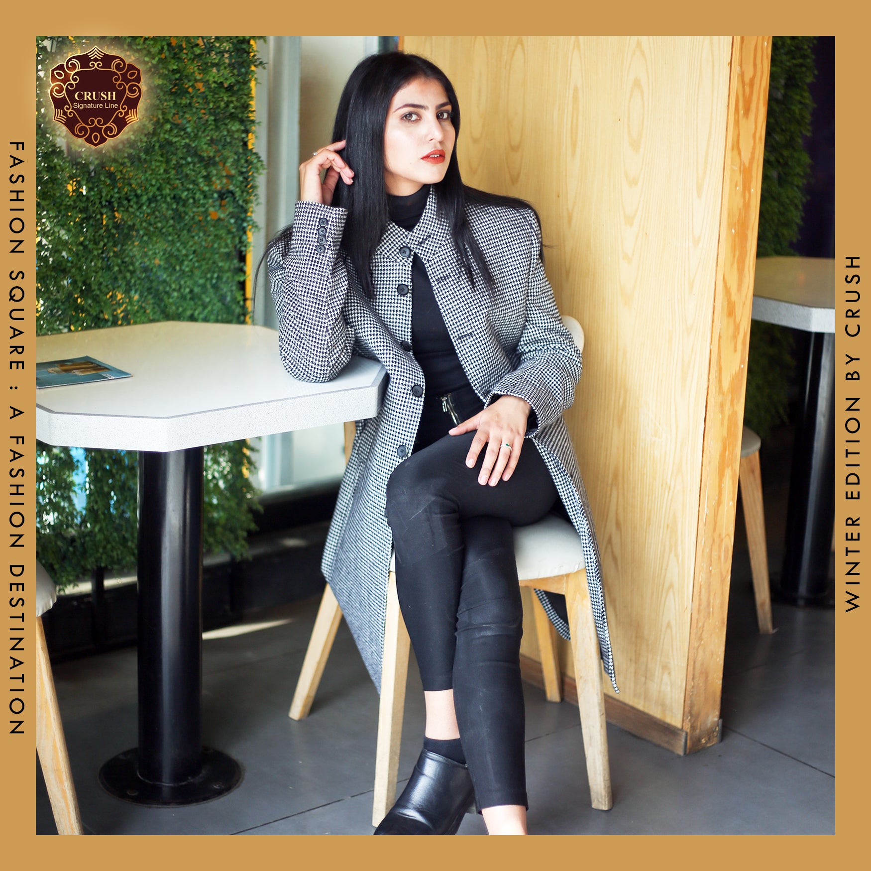 Fashion Square Woolen Coat