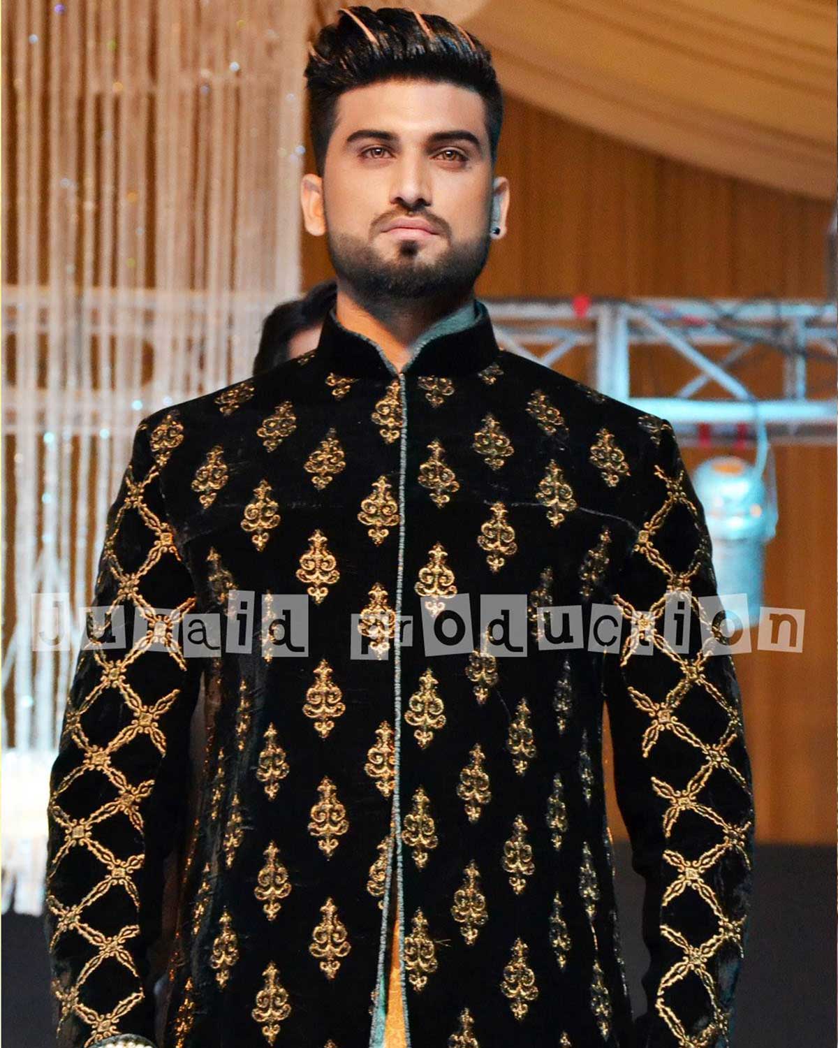 Valvet Long coat Copper Tila Embroidery