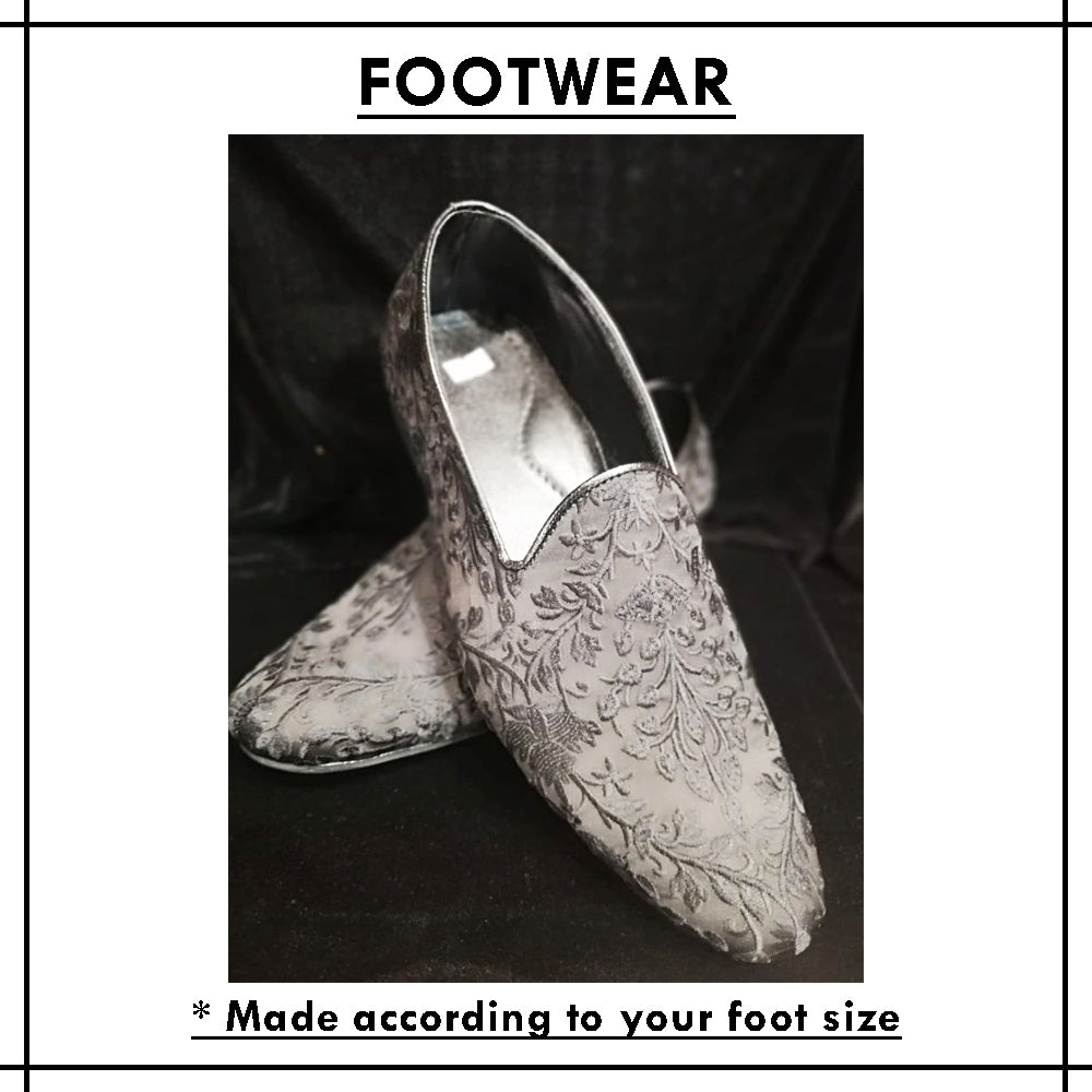 Self Embossed Fabric Shoes | Grey