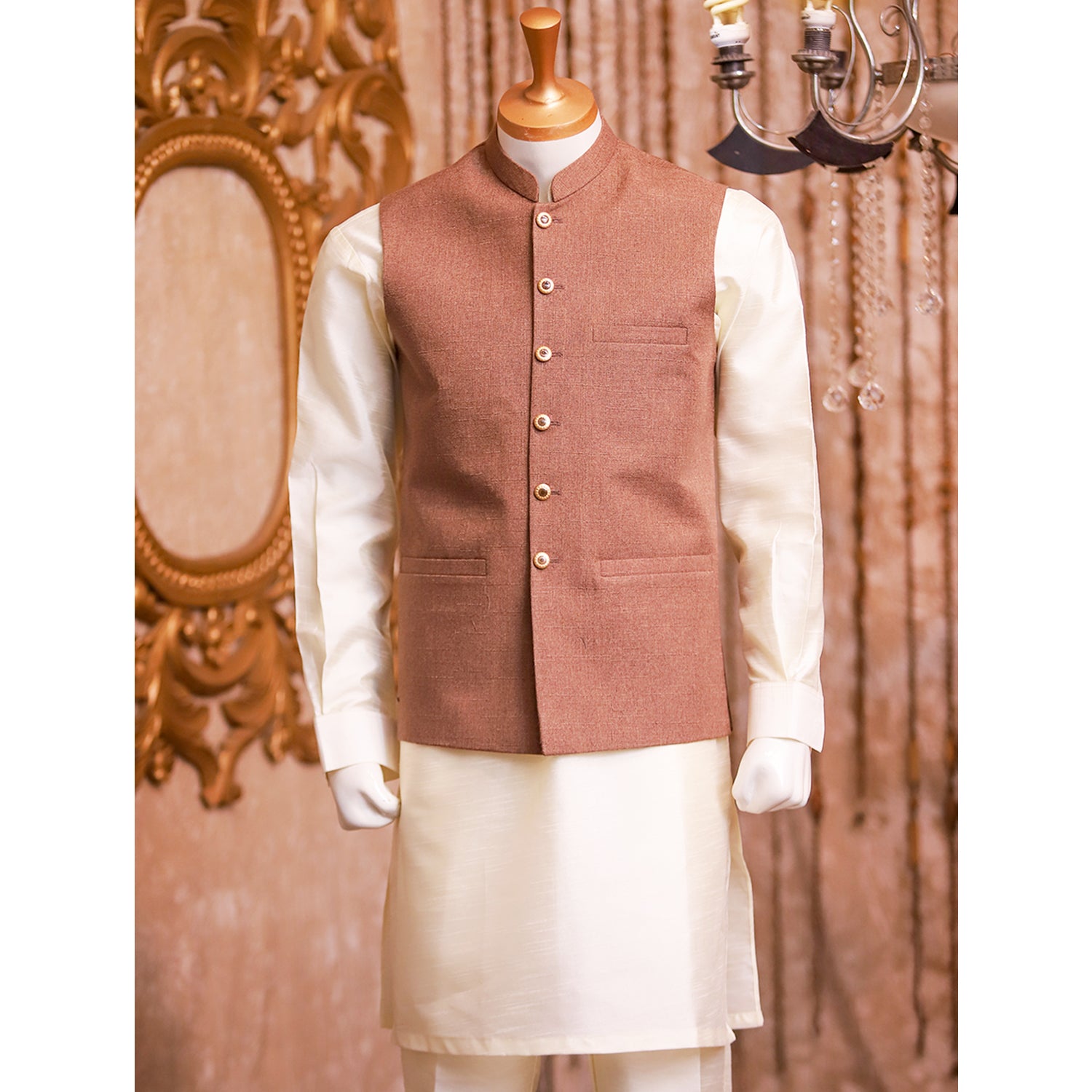 Party-wear Jute Waistcoat for Men