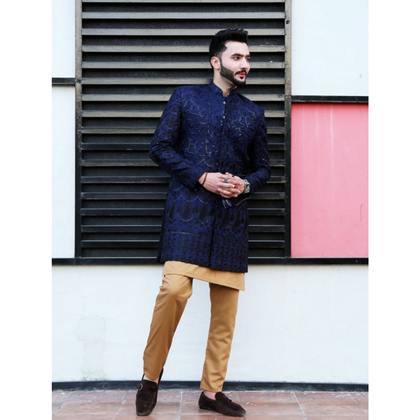 Short Sherwani with Embroidery