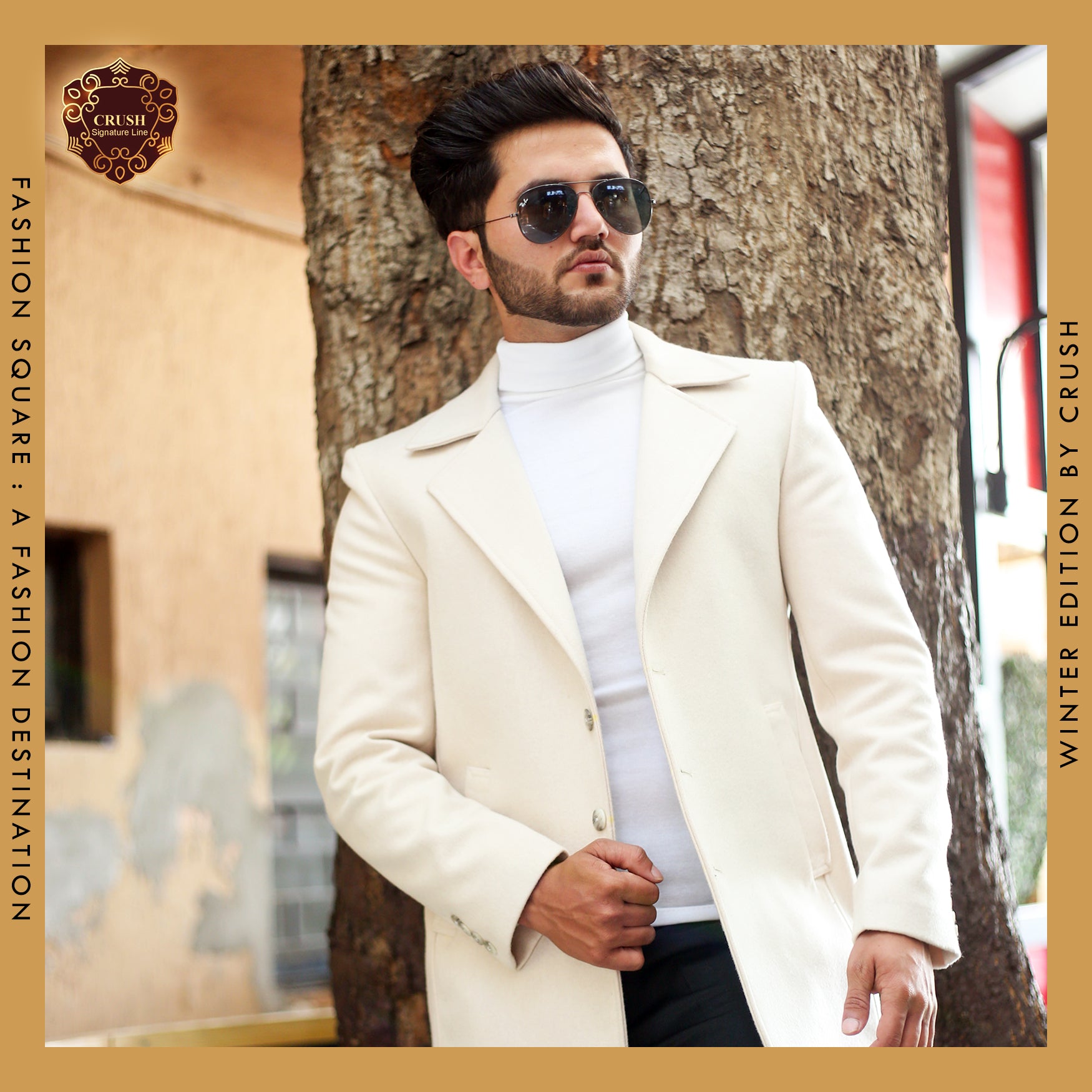 Fashion Square Woolen Coat