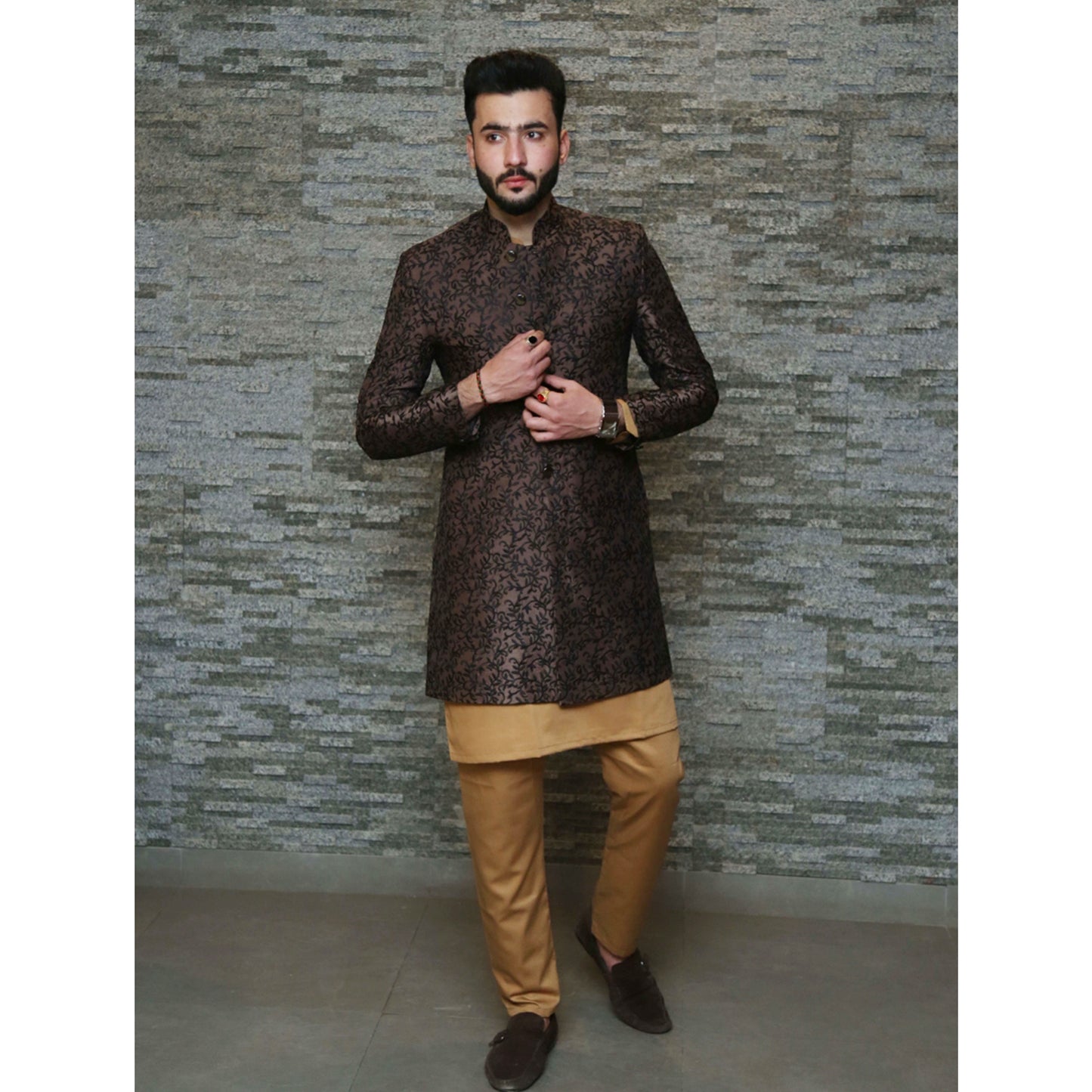 Short Sherwani with Embroidery