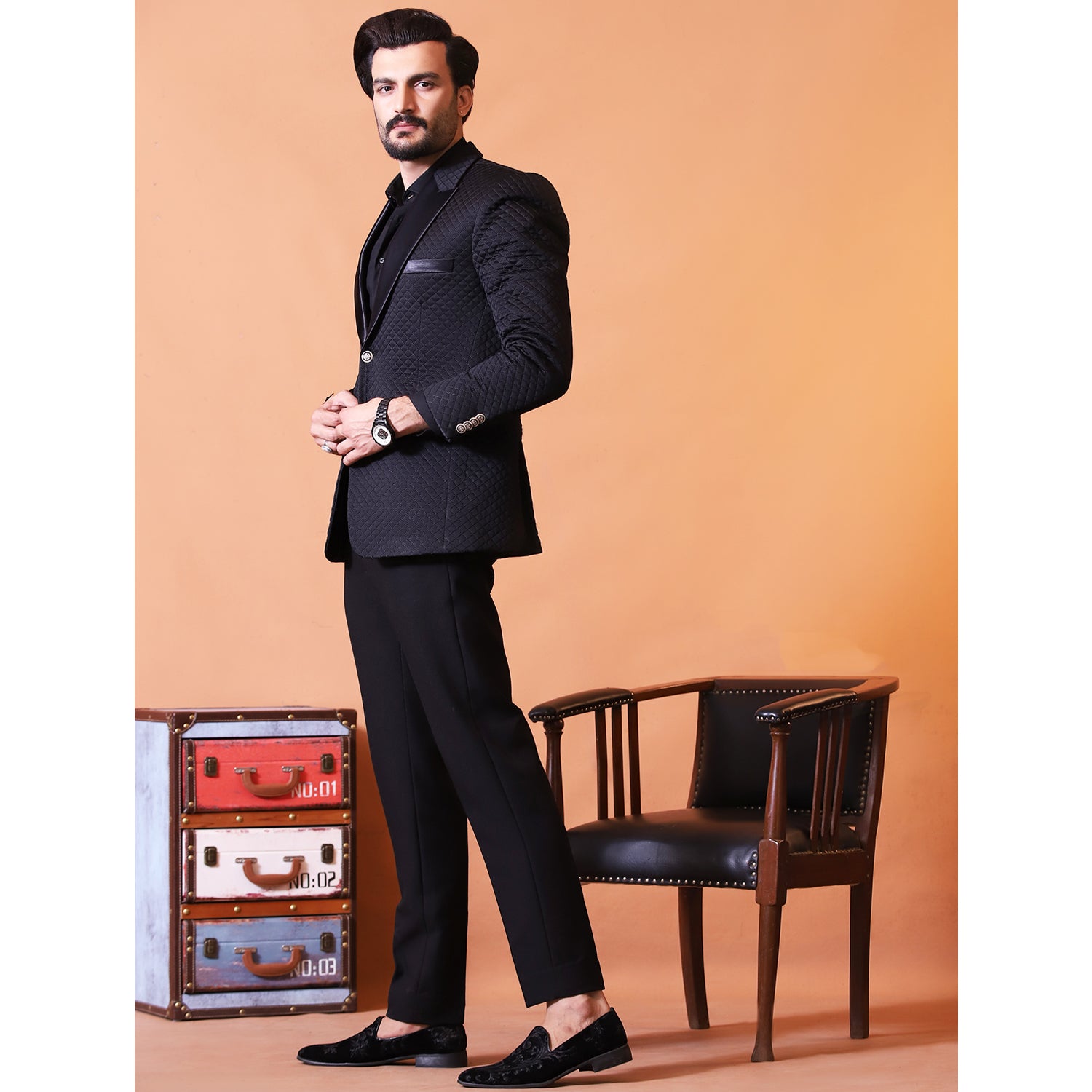 3D Embossed Bespoke Suit for Men
