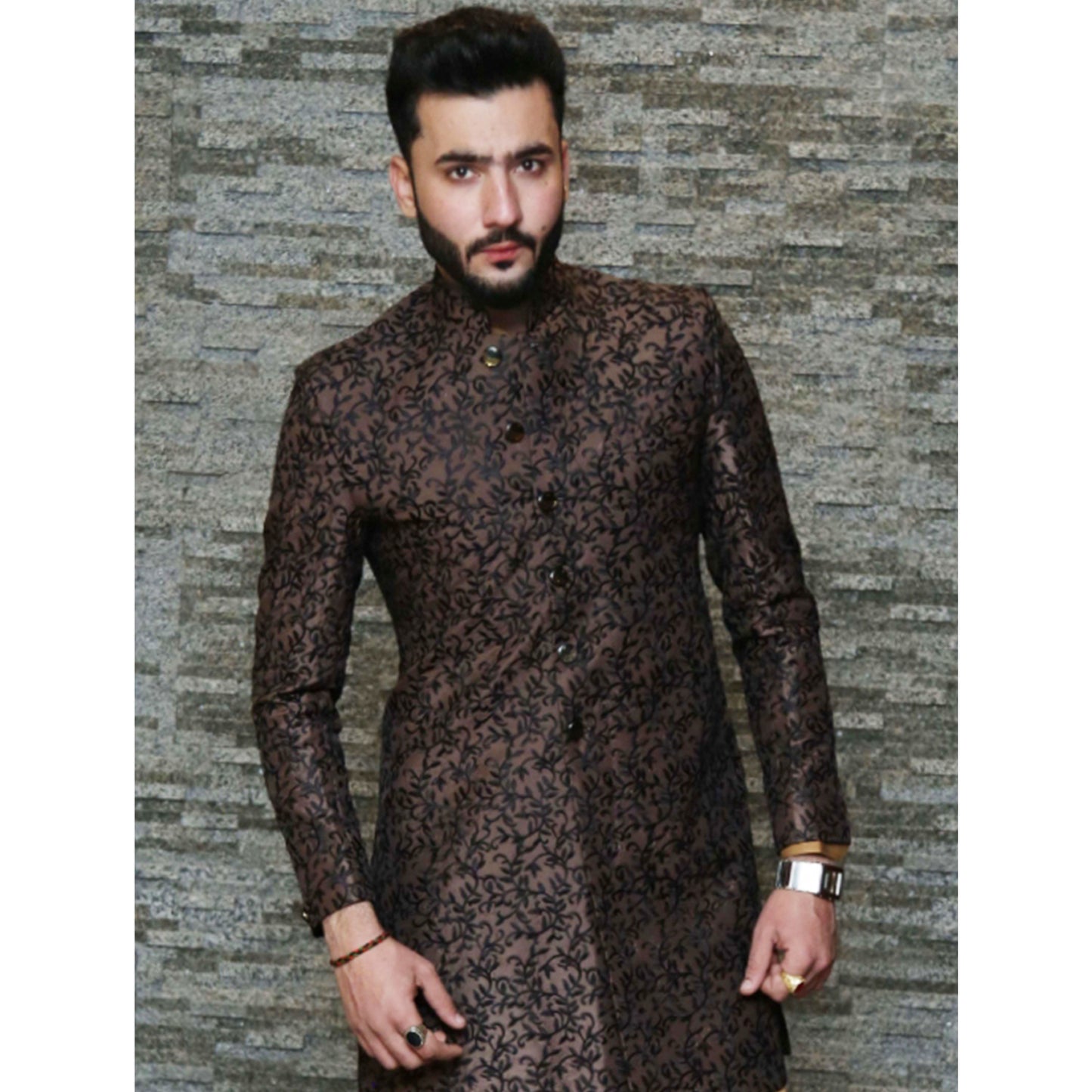 Short Sherwani with Embroidery