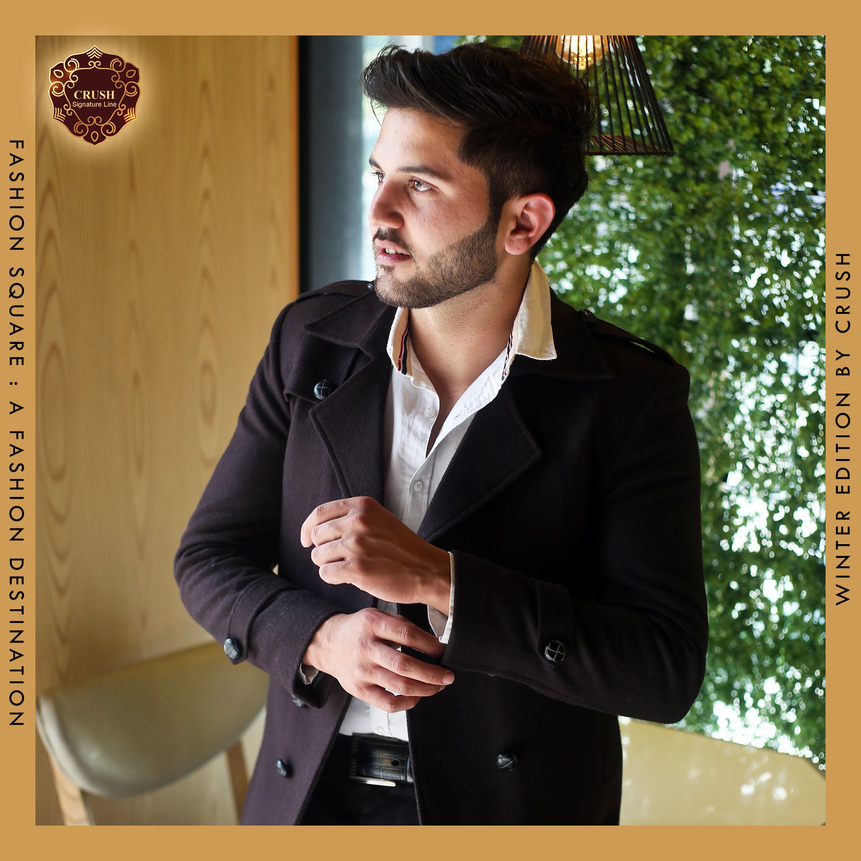 Fashion Square Woolen Coat