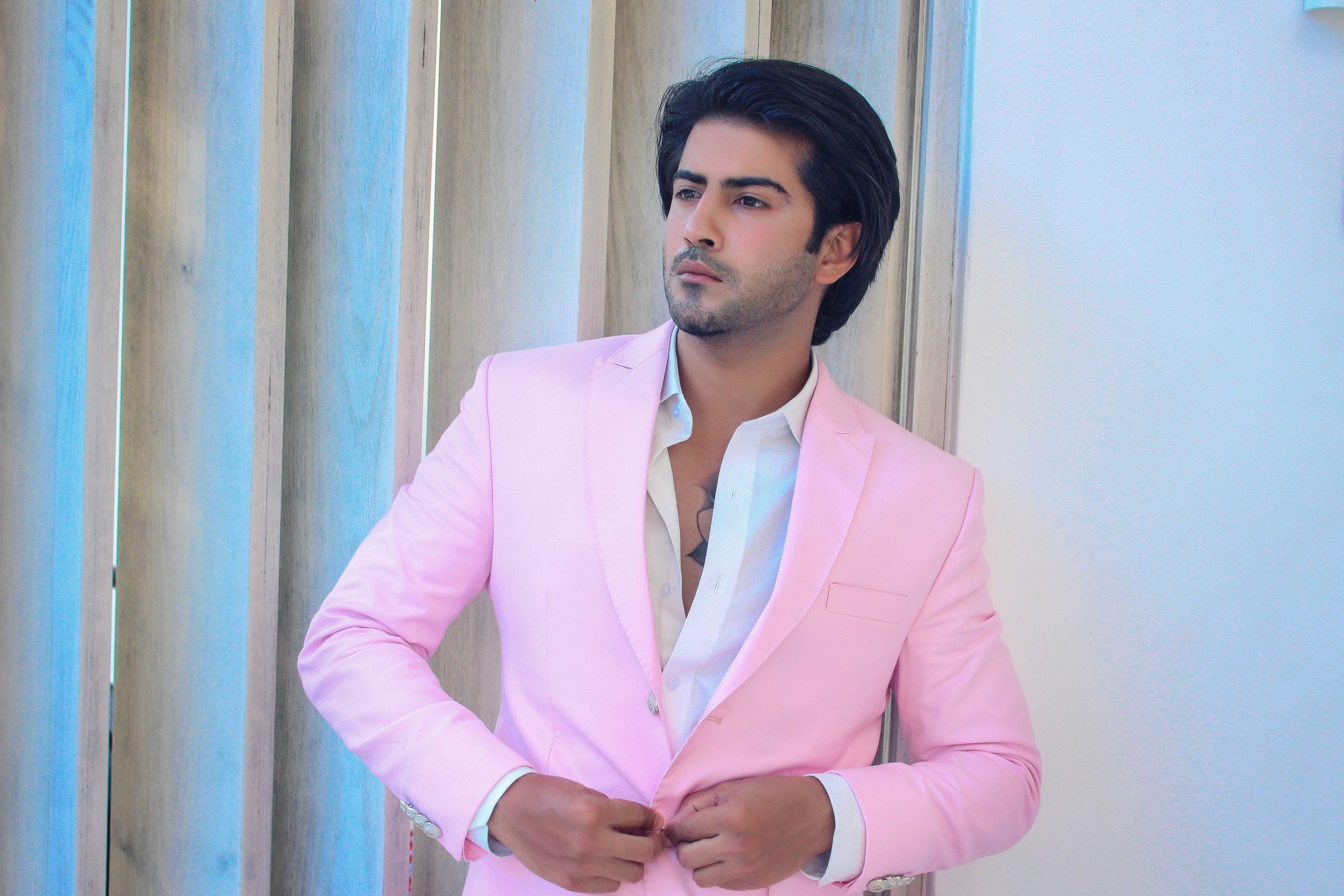 Men's Suit's Formal Summer Light - Pink - 2pc