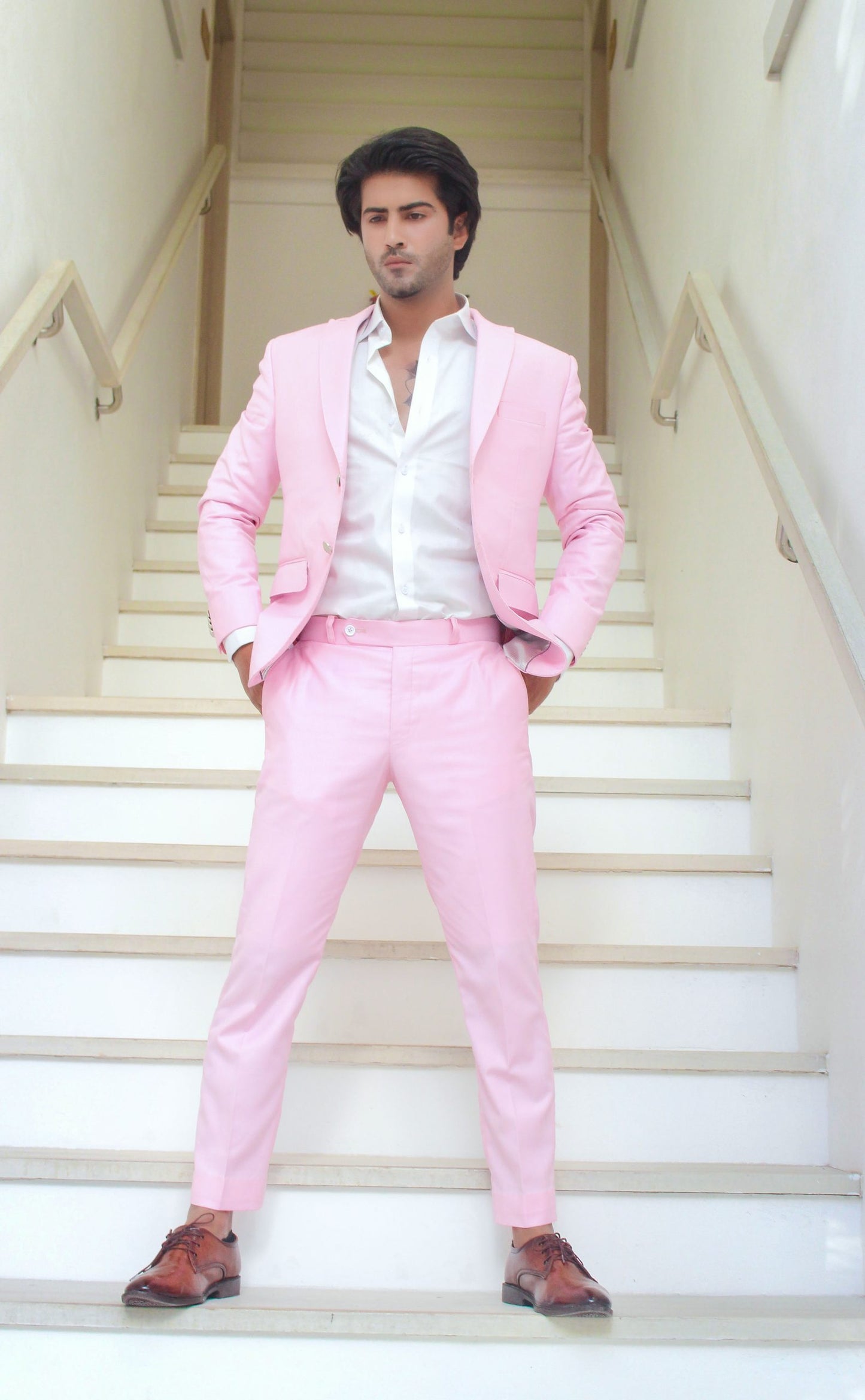 Men's Suit's Formal Summer Light - Pink - 2pc