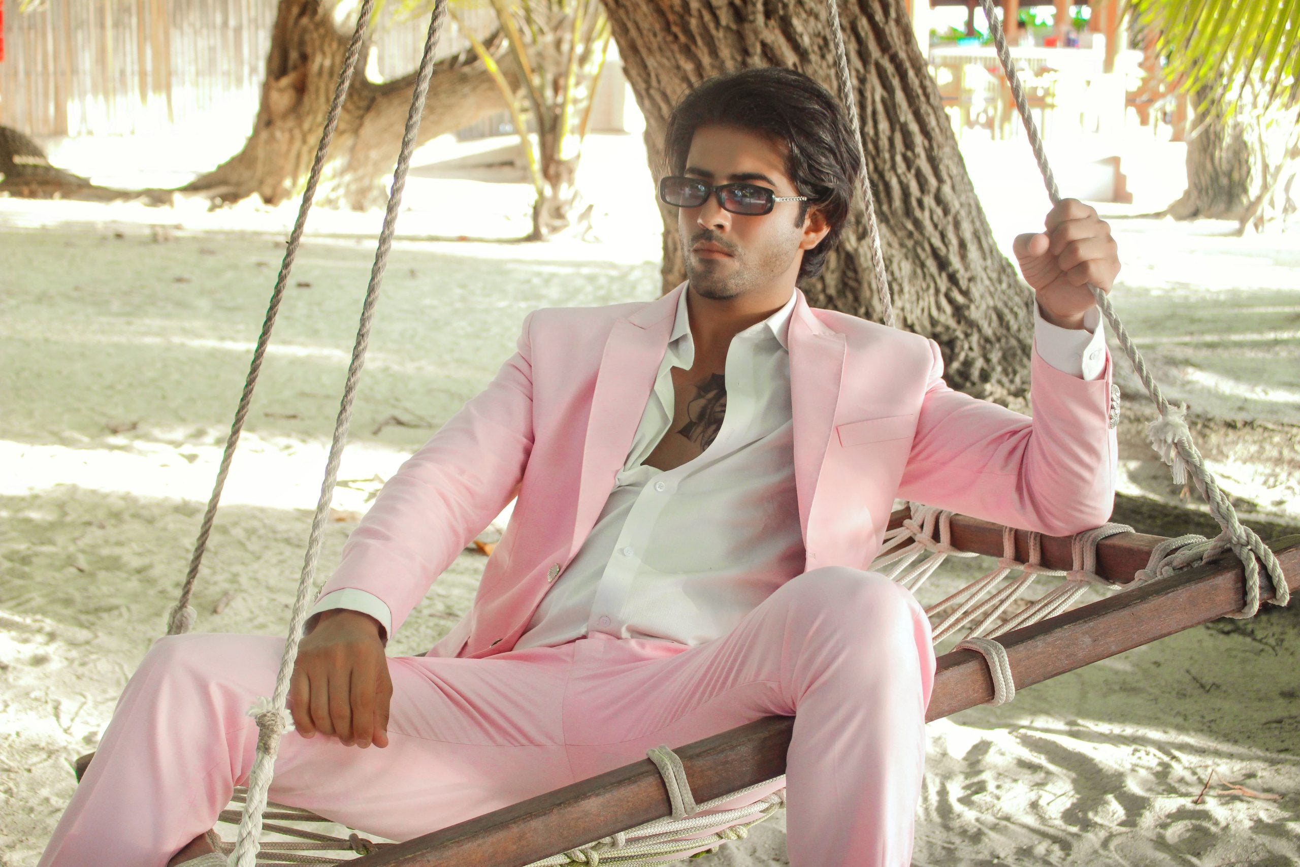Men's Suit's Formal Summer Light - Pink - 2pc