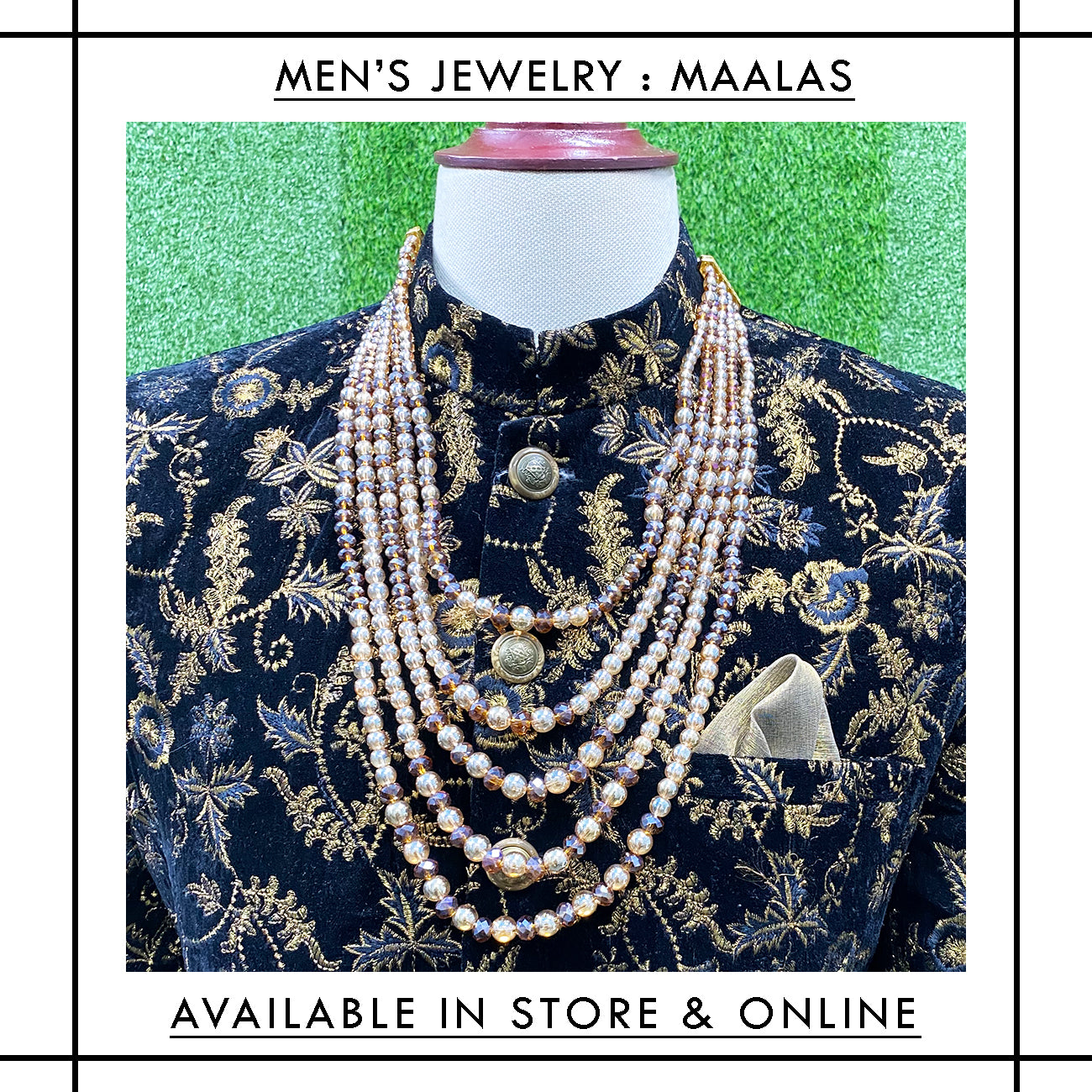 M - 0016 Five Step Designer Maala For Men
