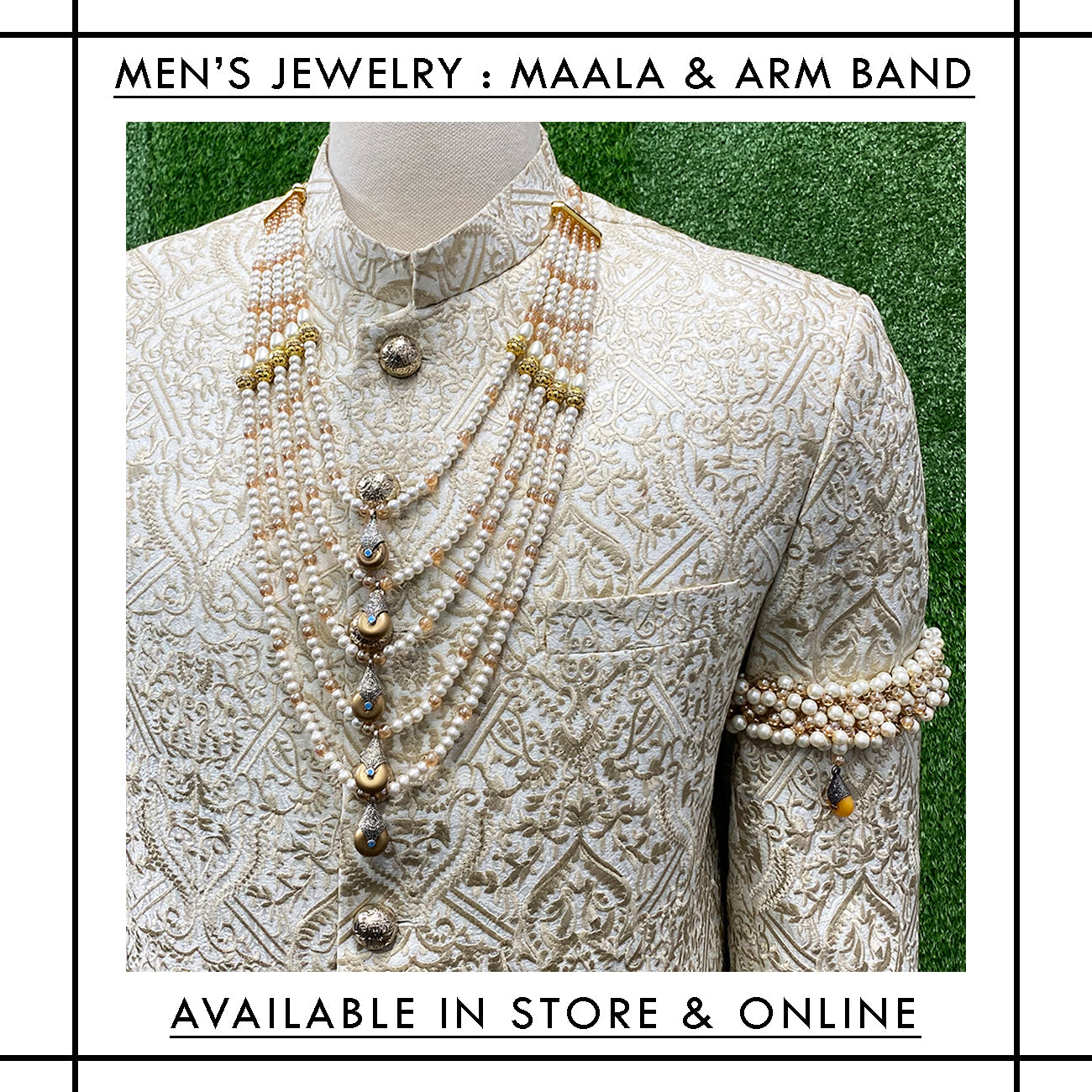 M - 007 Five Step Designer Maala with Arm-Band For Men