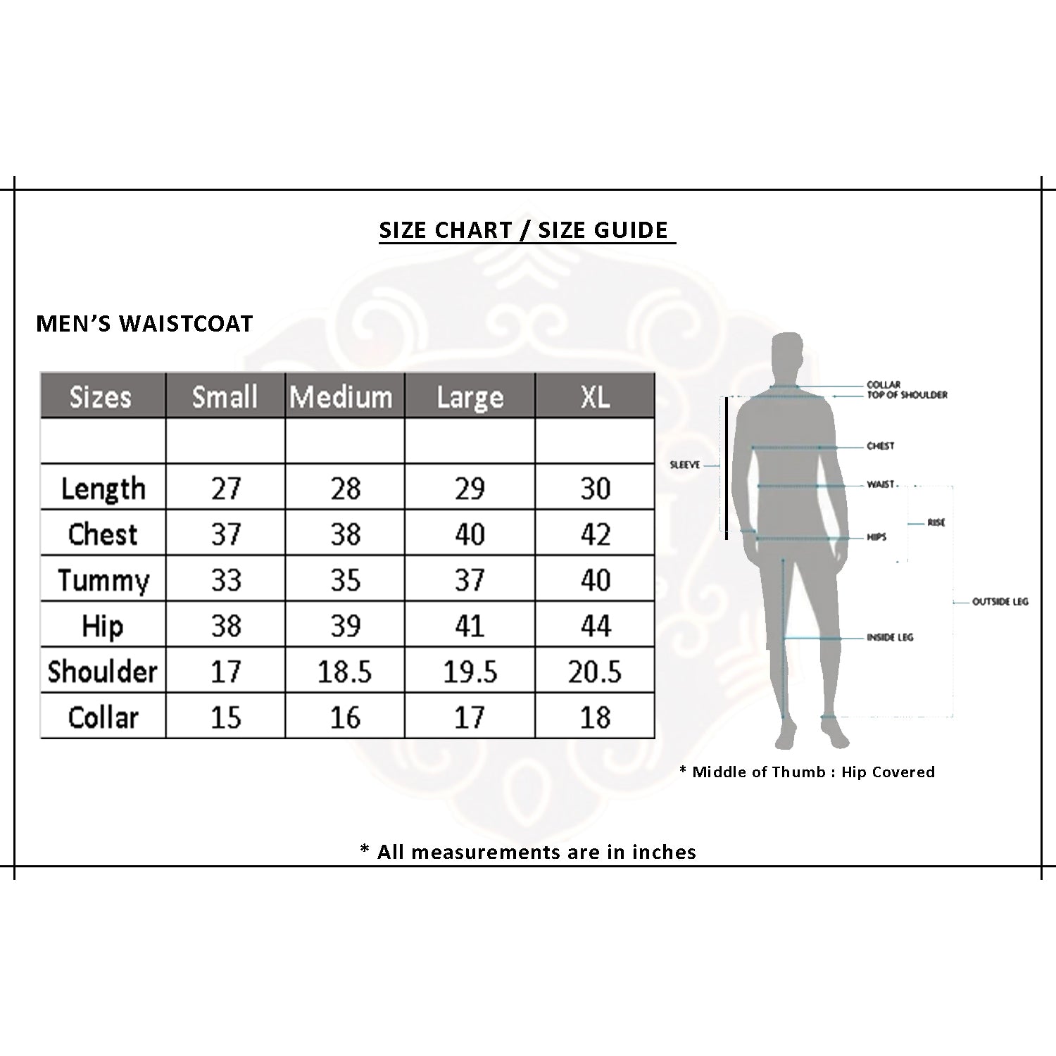 Embroidered Fabric Mirror Waistcoat for Men