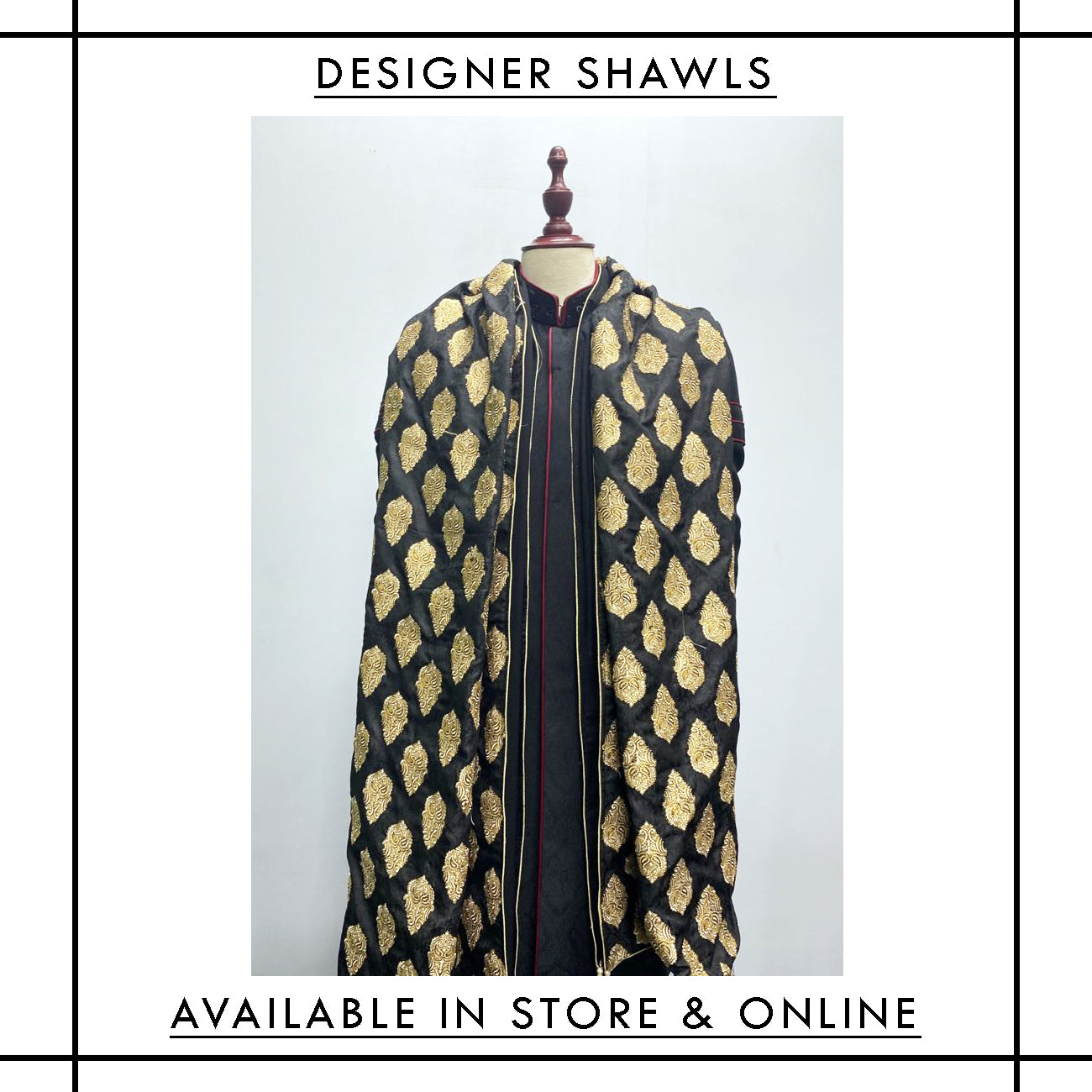 S-007 Self Jamawar Embroidered Shawl