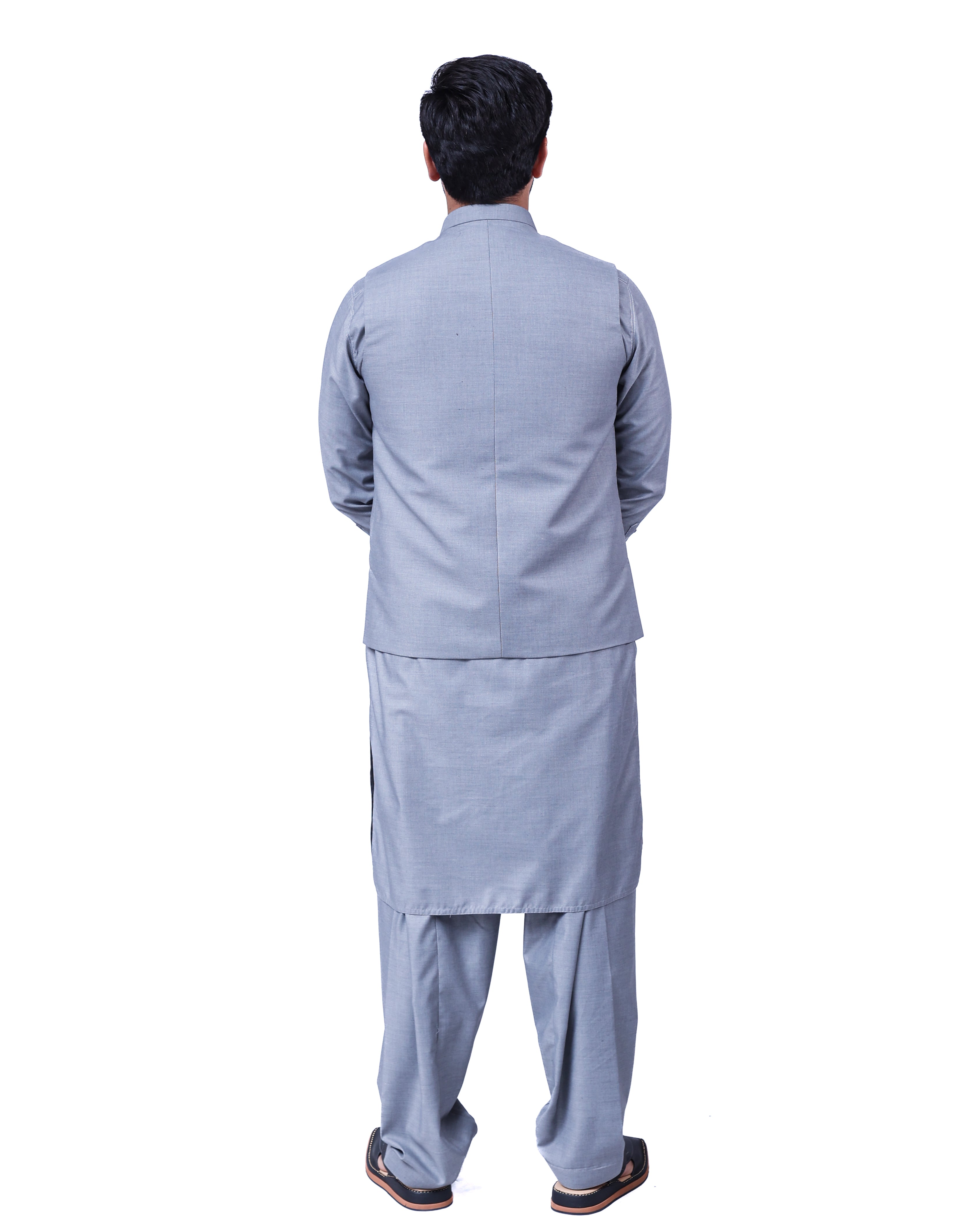 Men’s Matching Shalwar Kameez with Waistcoat – Crush Menswear Blue