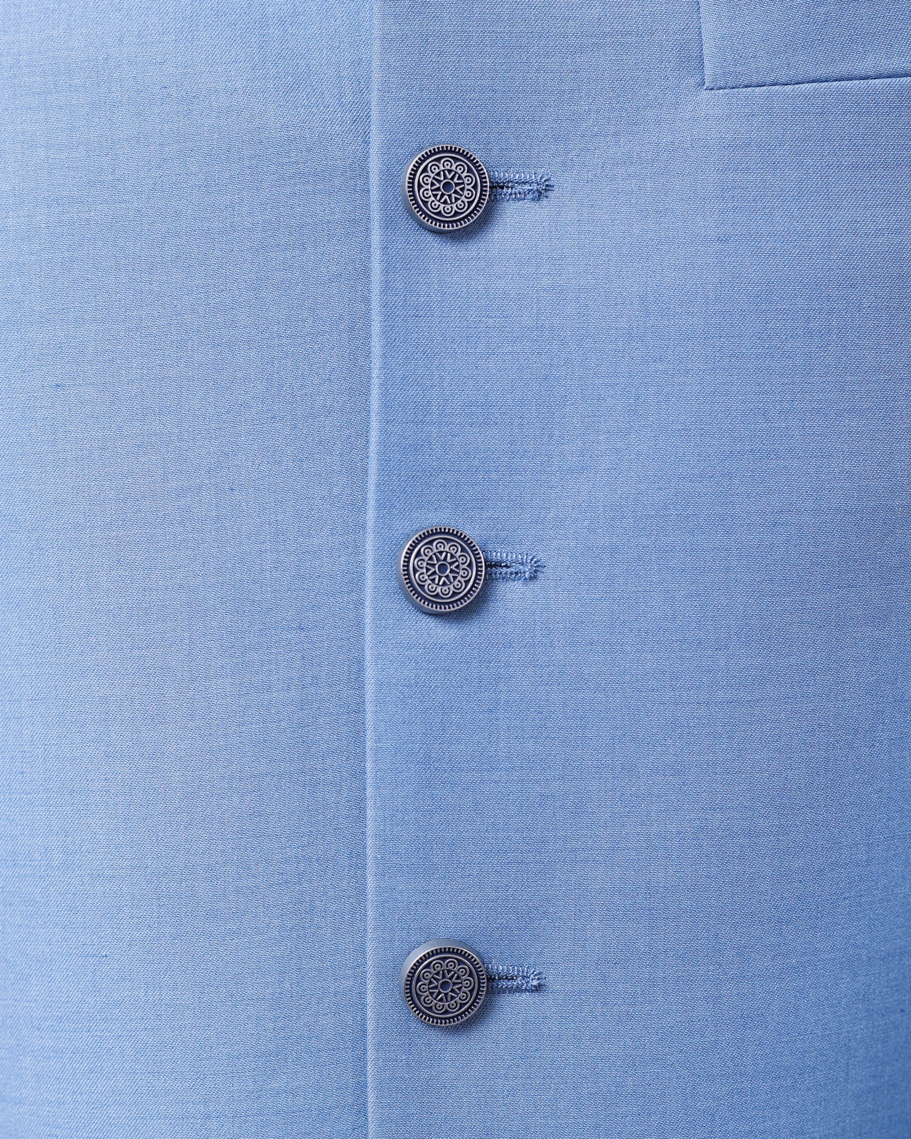 Men’s Matching Shalwar Kameez with Waistcoat – Crush Menswear Light Blue