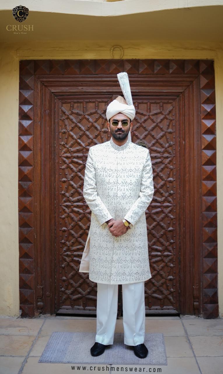 Embroidered Base Sherwani w/ Complete Handwork 01