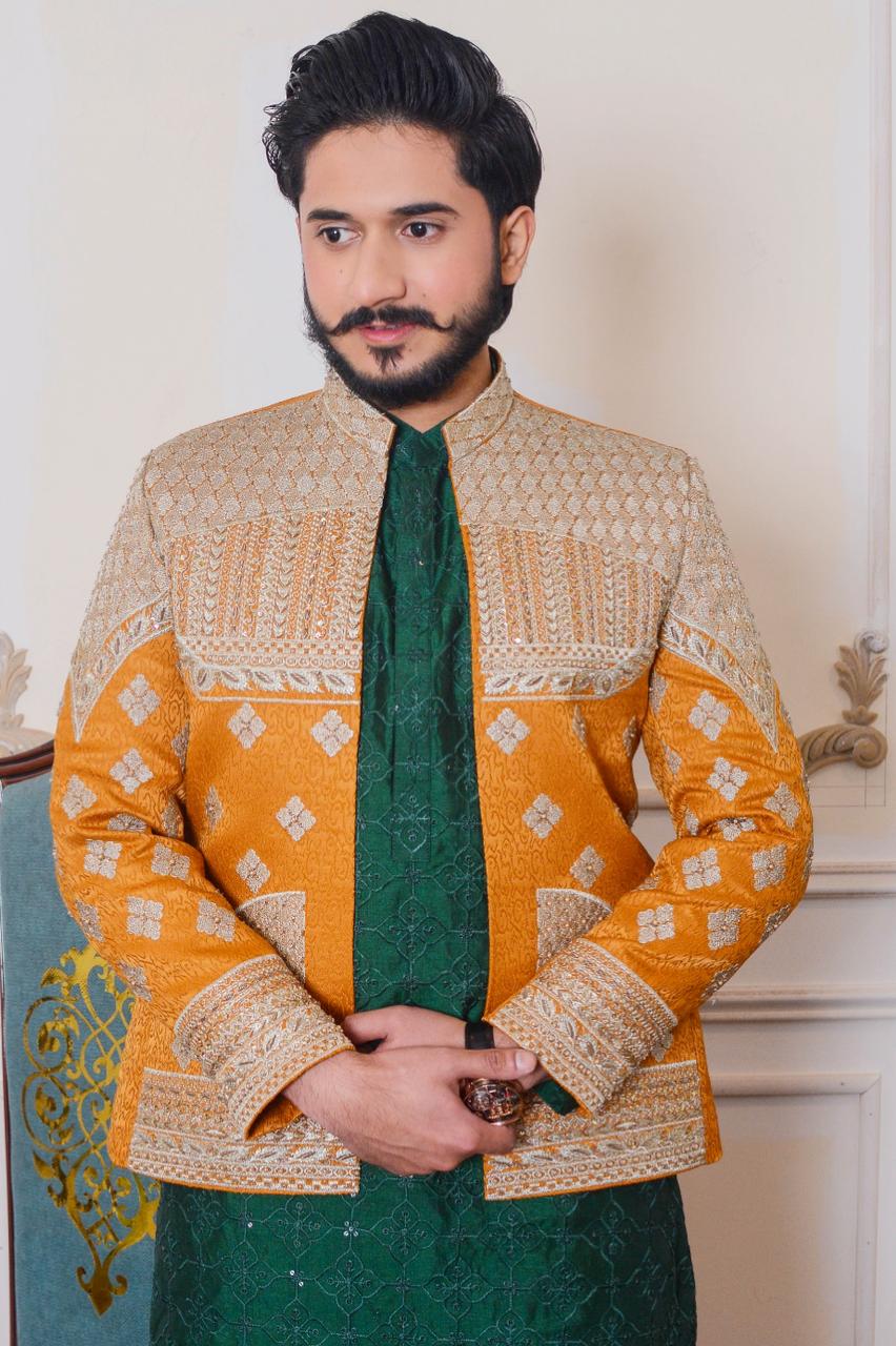Embroidered Prince Coat w/ Hand Work for Men