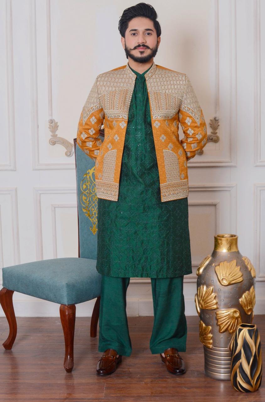 Embroidered Prince Coat w/ Hand Work for Men