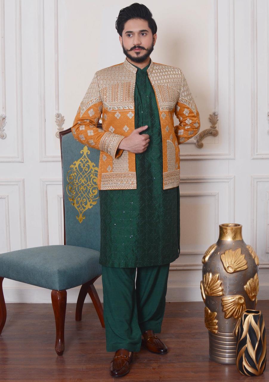Embroidered Prince Coat w/ Hand Work for Men