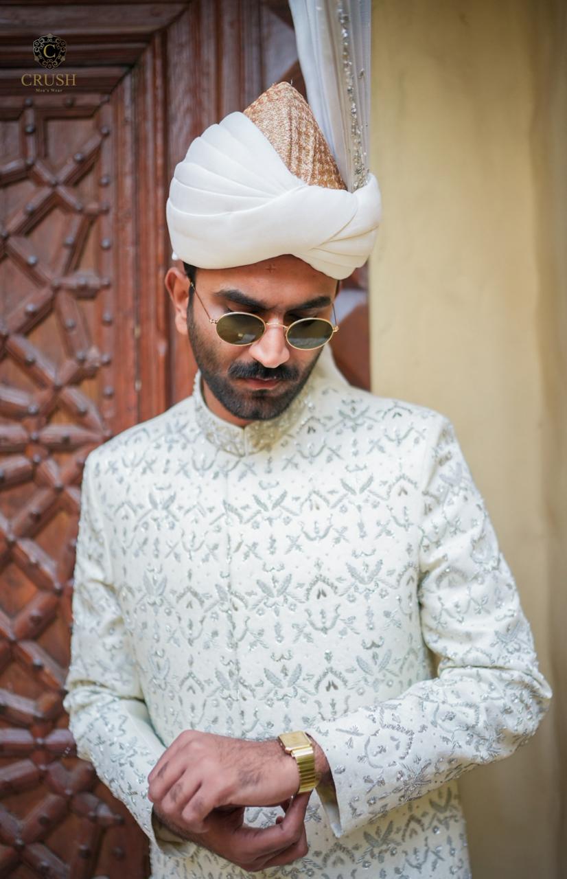 Embroidered Base Sherwani w/ Complete Handwork 01