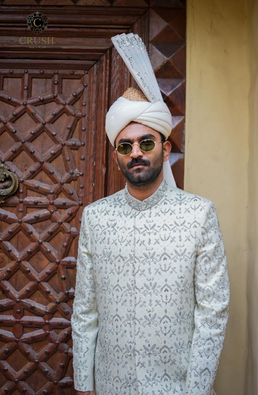Embroidered Base Sherwani w/ Complete Handwork 01