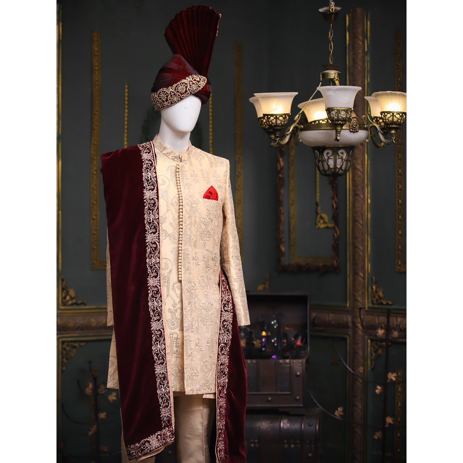 Bespoke Embroidered Sherwani for Groom