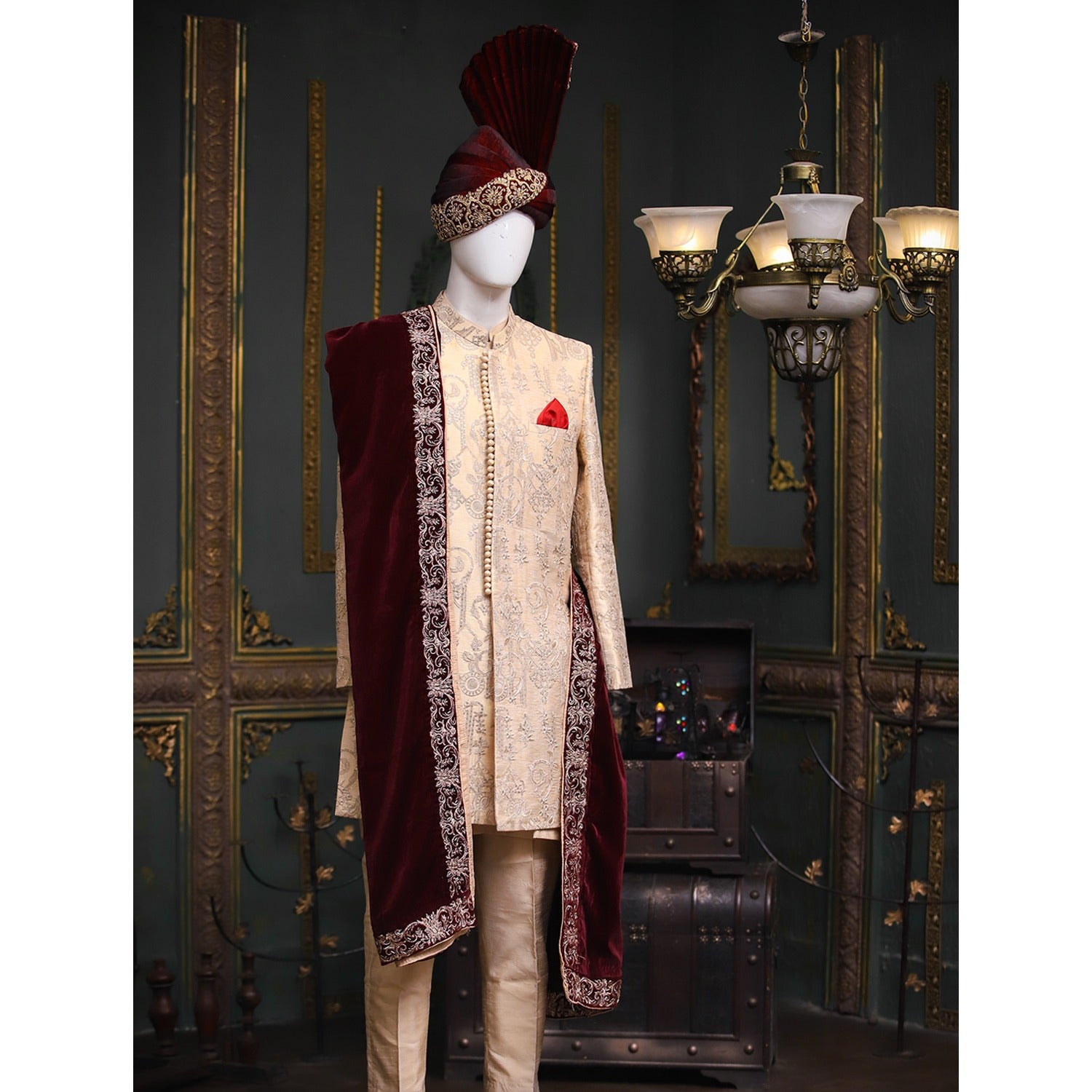 Bespoke Embroidered Sherwani for Groom