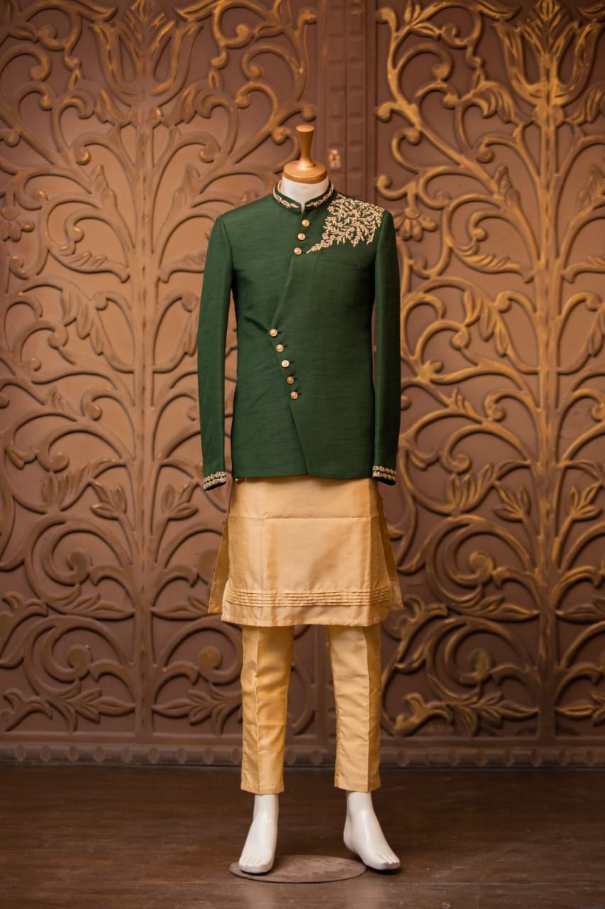 Raw Silk Prince Coat for Men