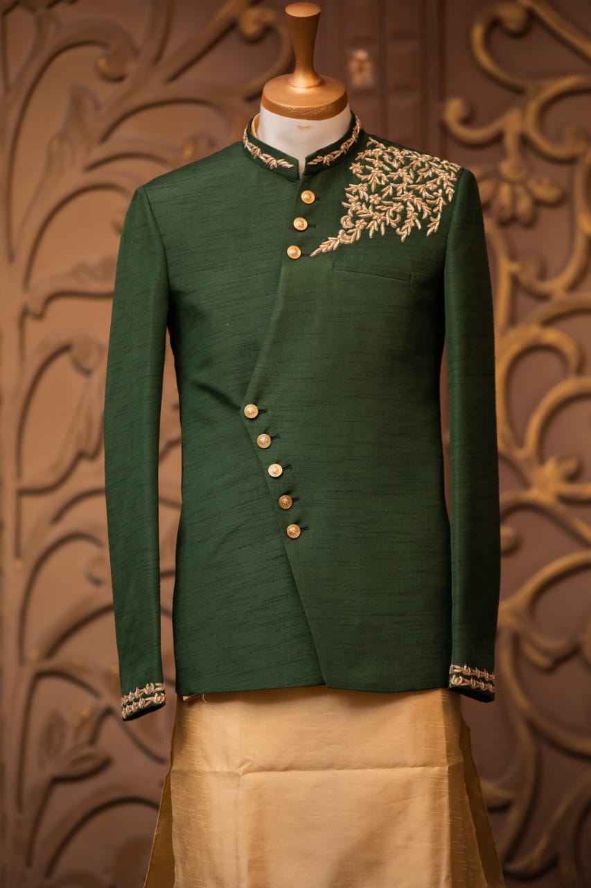 Raw Silk Prince Coat for Men