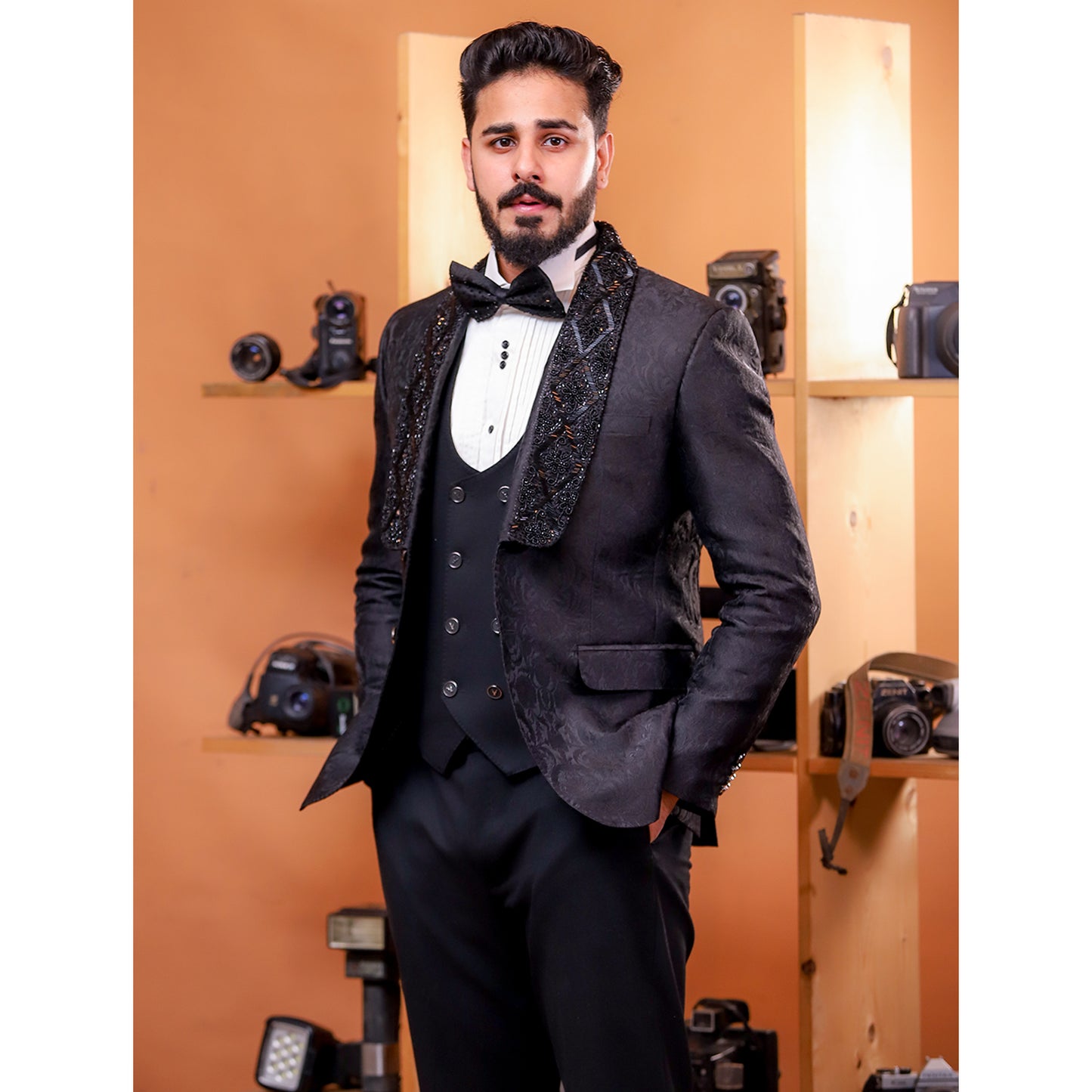 Jamawar Fabric – 3pc Bespoke Tuxedo Suit